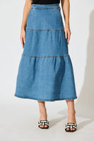 Blue Marlon Maxi Denim Skirt