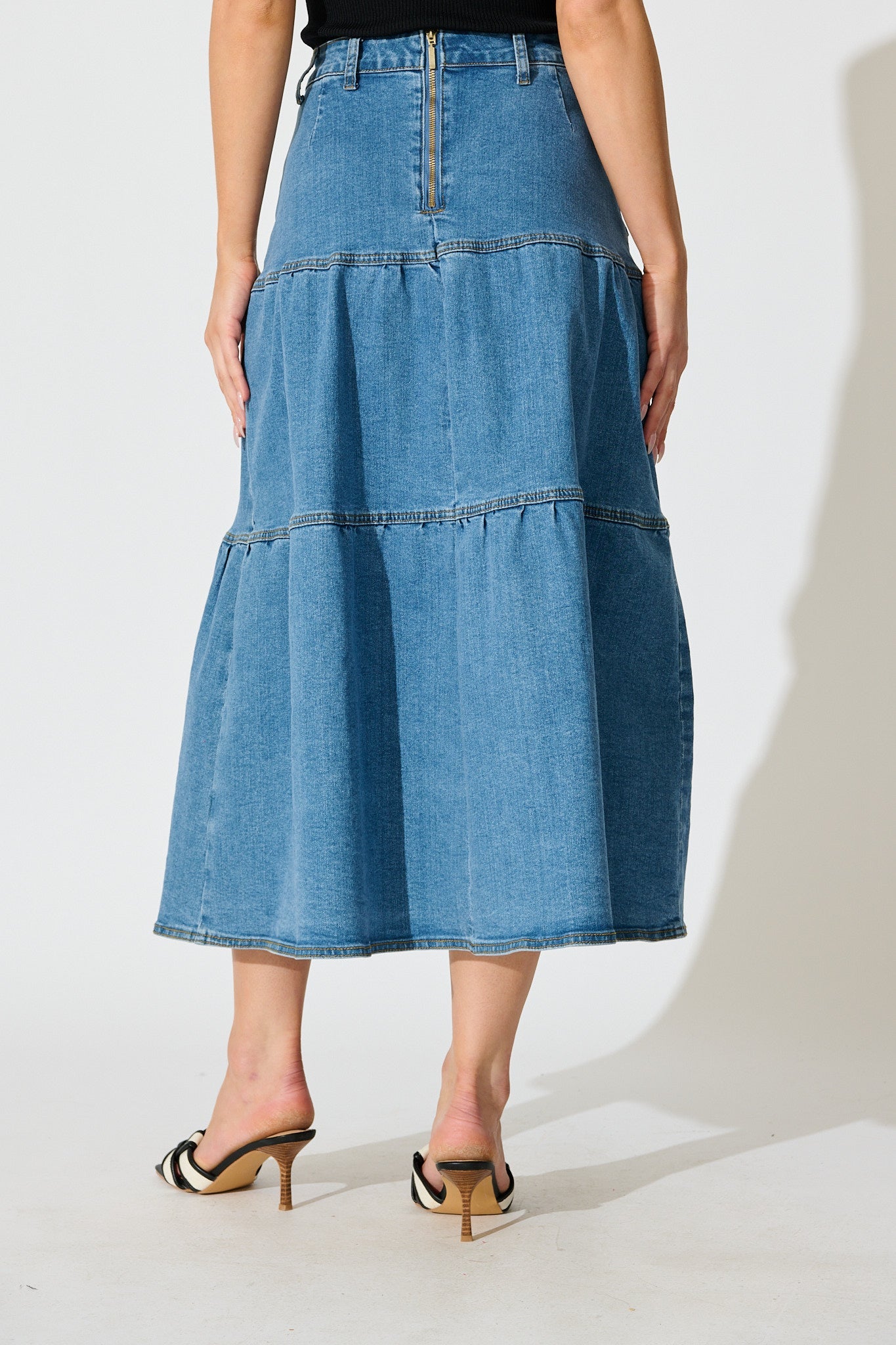 Blue Marlon Maxi Denim Skirt