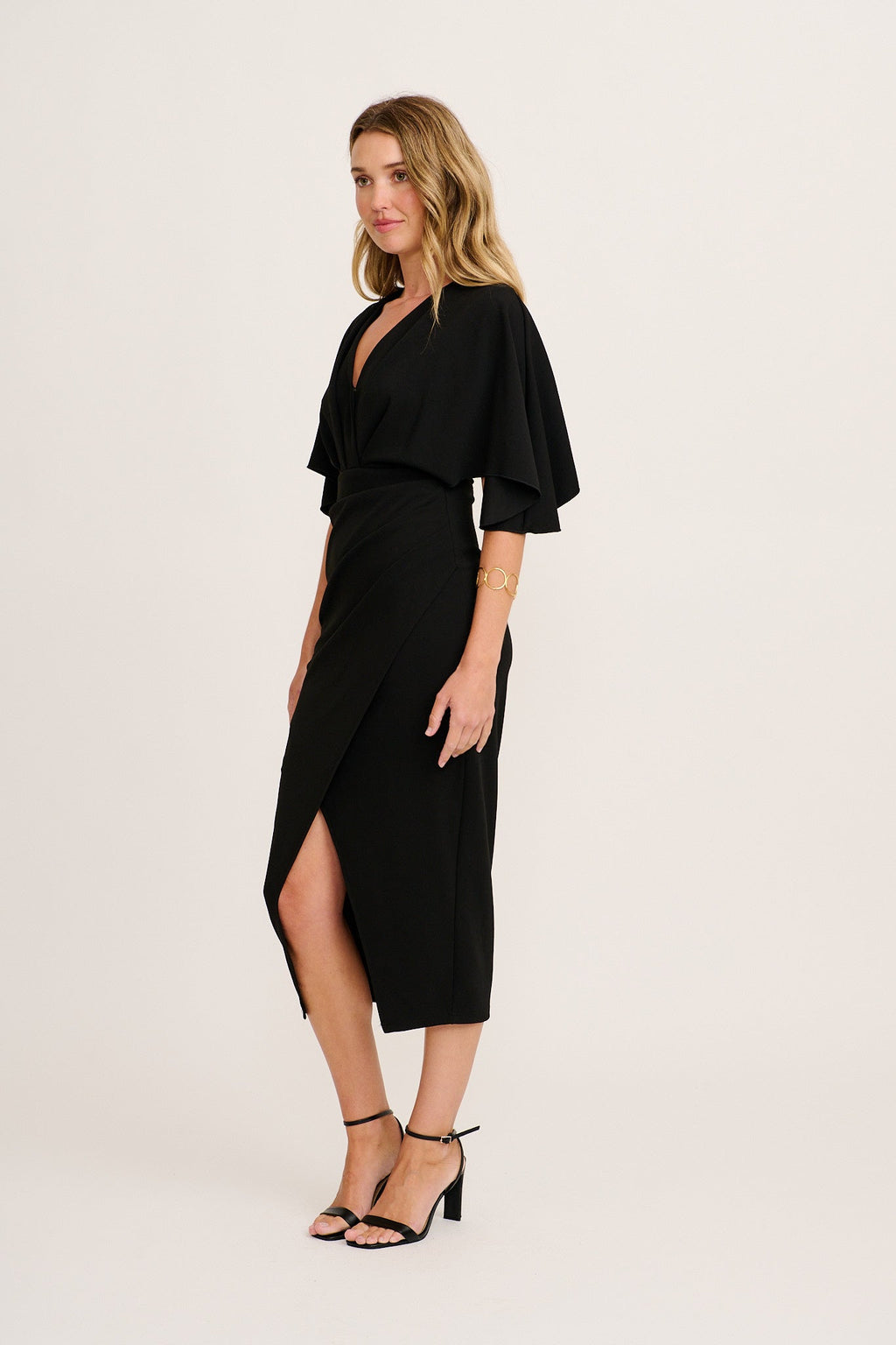 Black Coleen Midi Dress