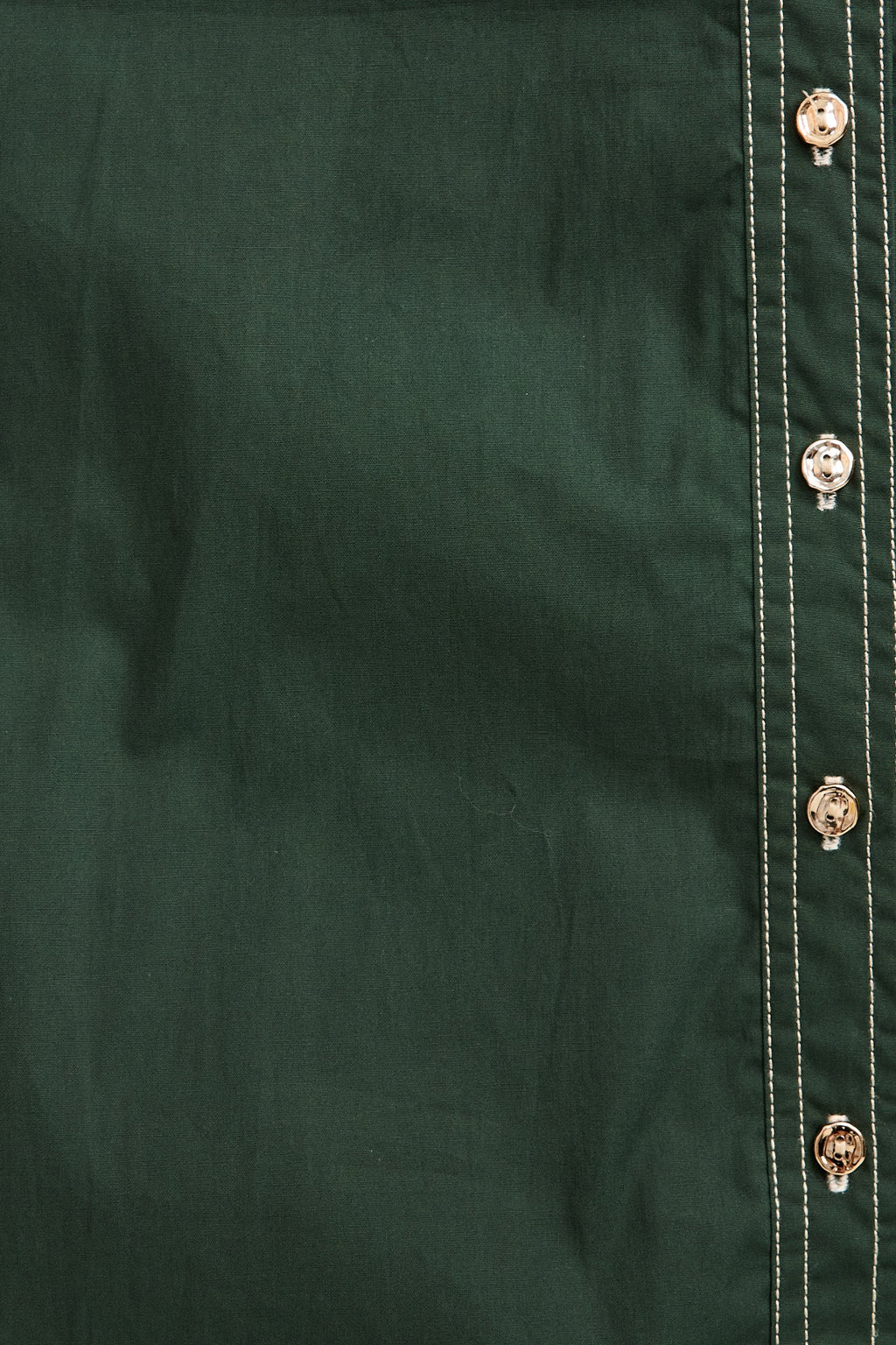 Emerald Cotton Midi Shirt Dress