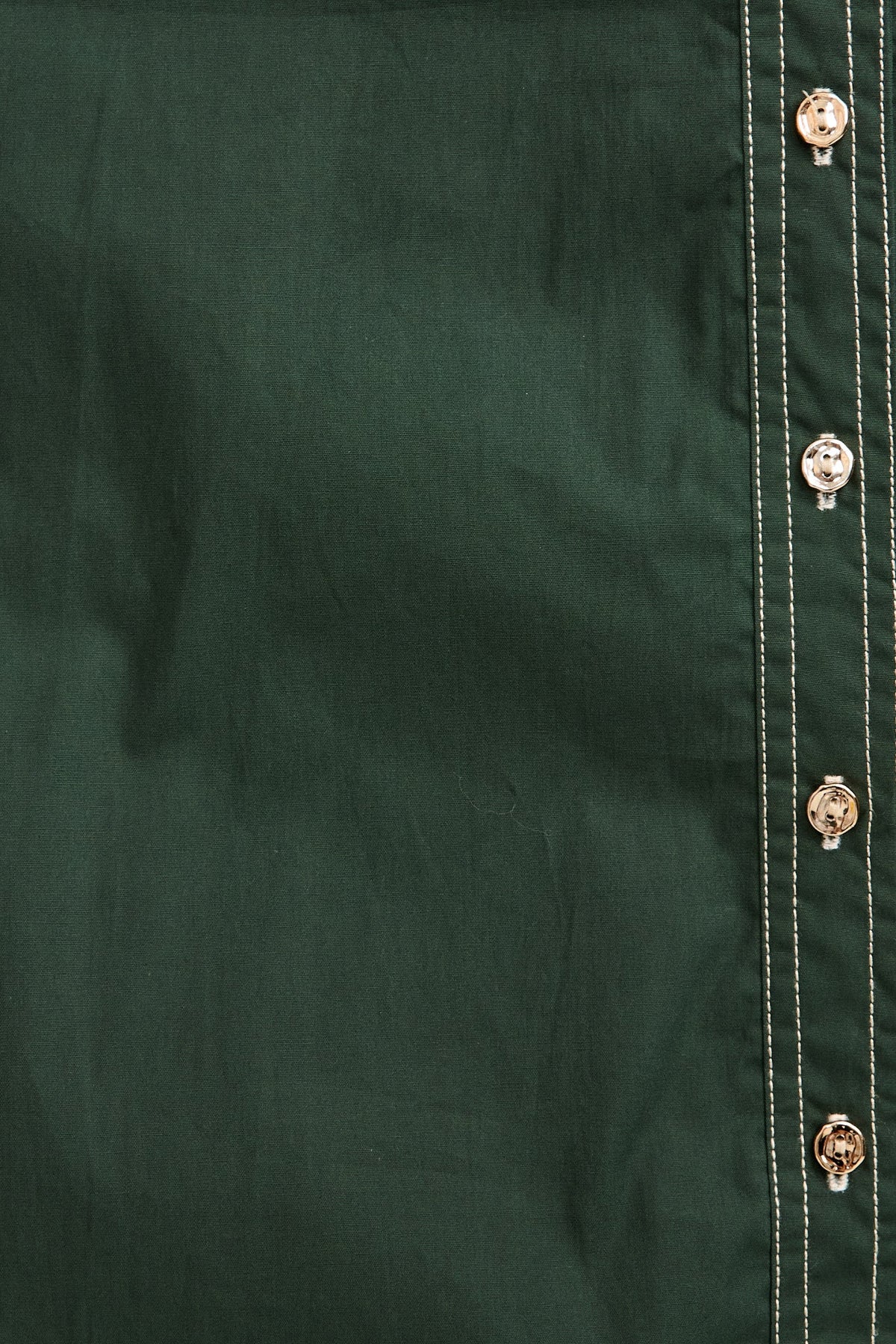 Emerald Cotton Midi Shirt Dress