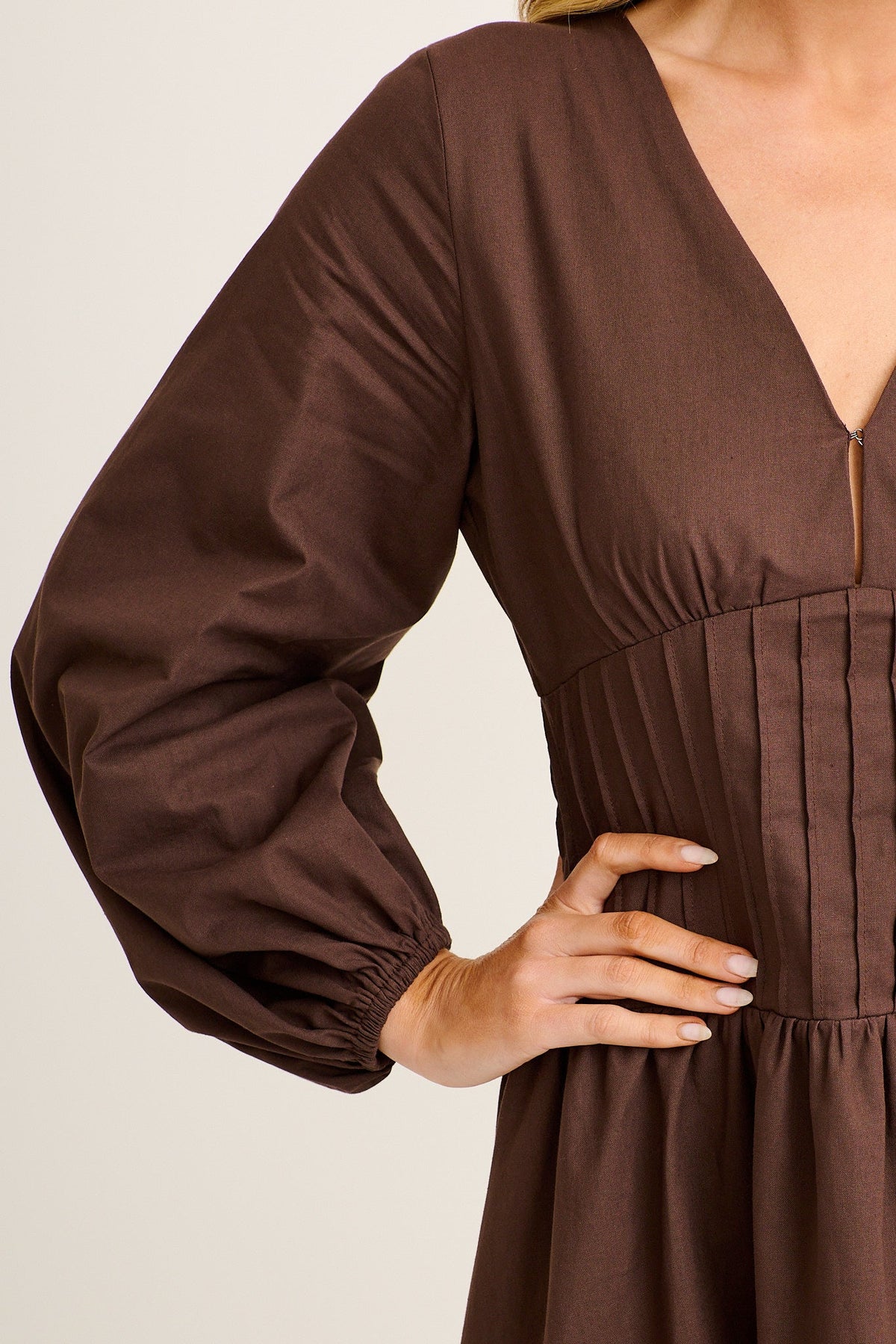 Chocolate Cotton Fit and Flare Dress