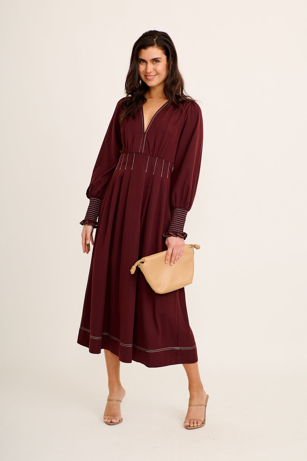 Wine Lunette Maxi Dress