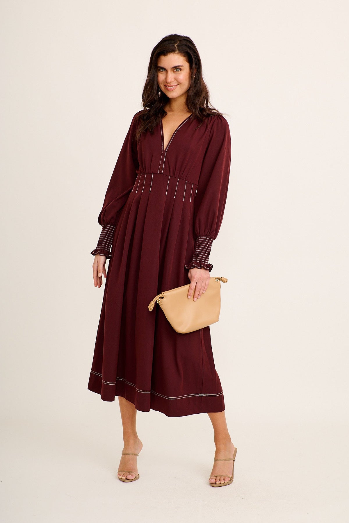 Wine Lunette Maxi Dress