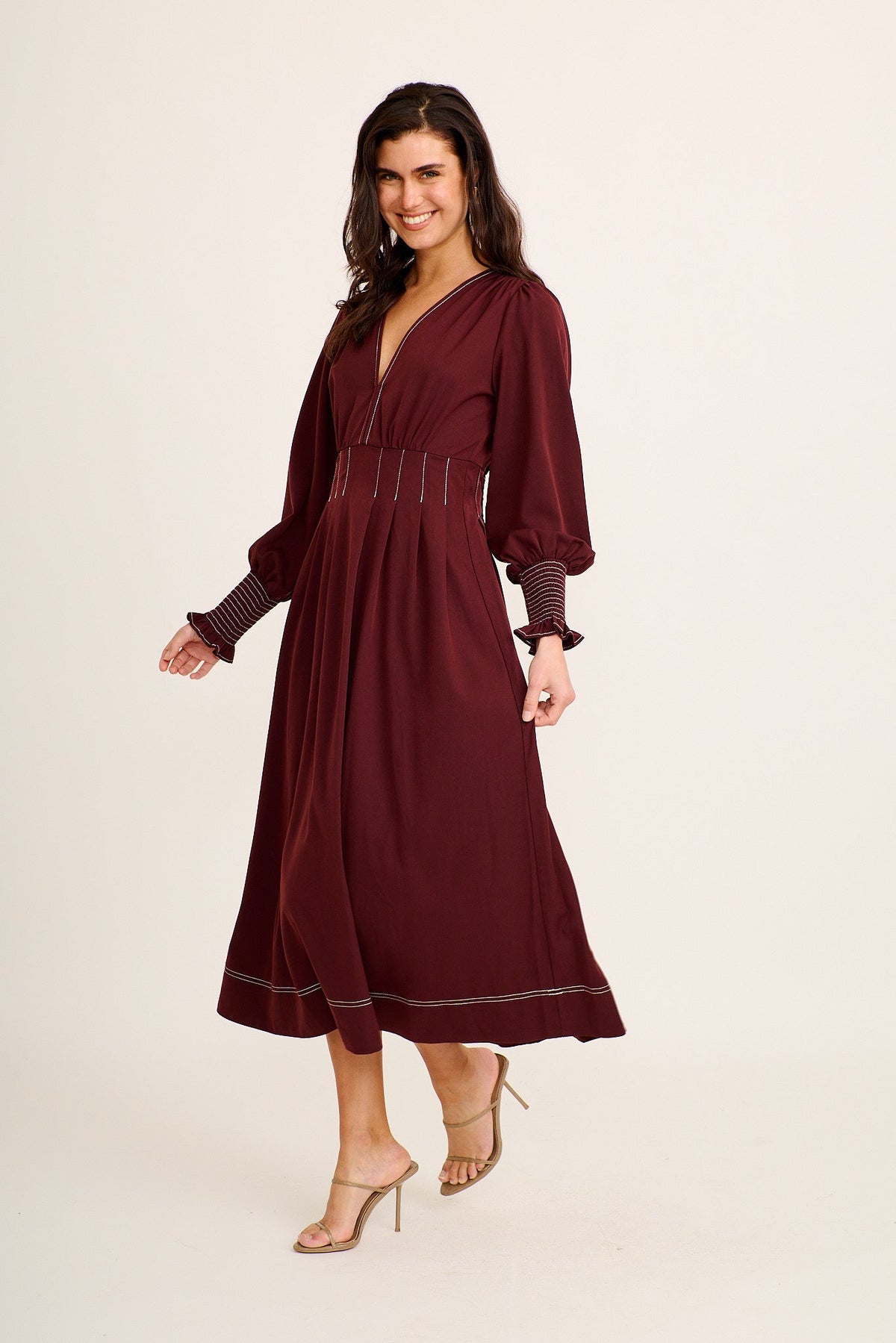 Wine Lunette Maxi Dress