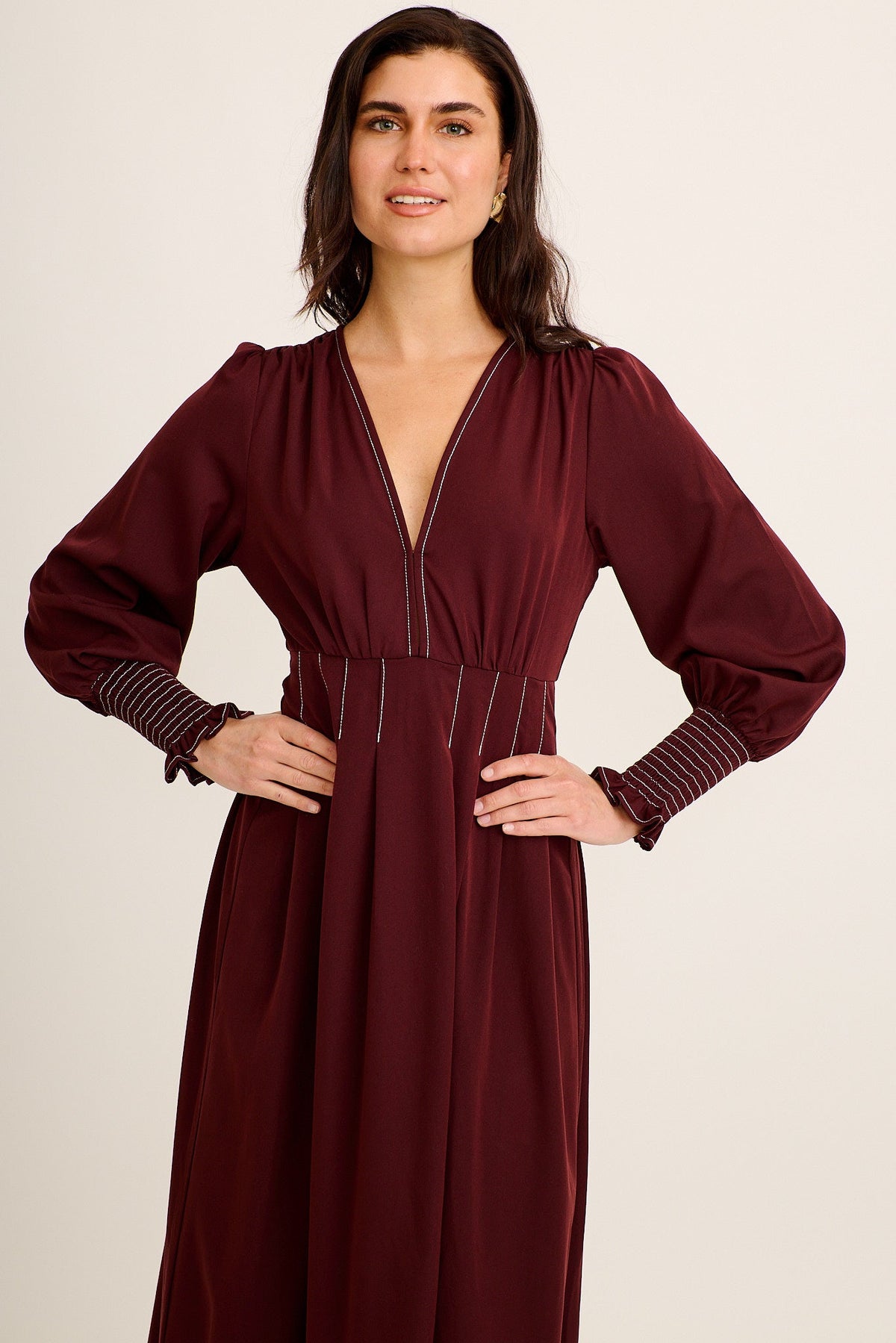 Wine Lunette Maxi Dress
