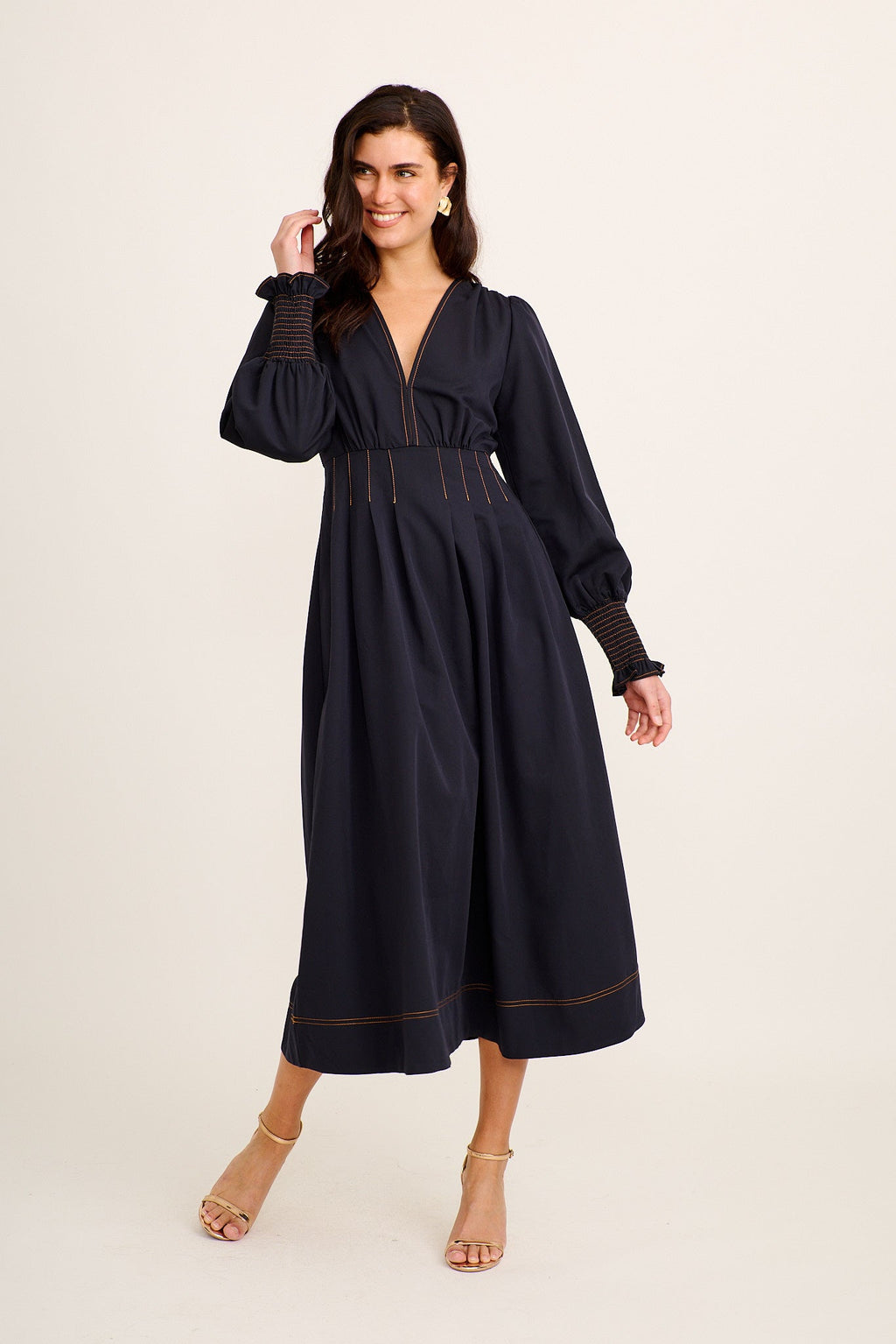 Navy Lunette Maxi Dress