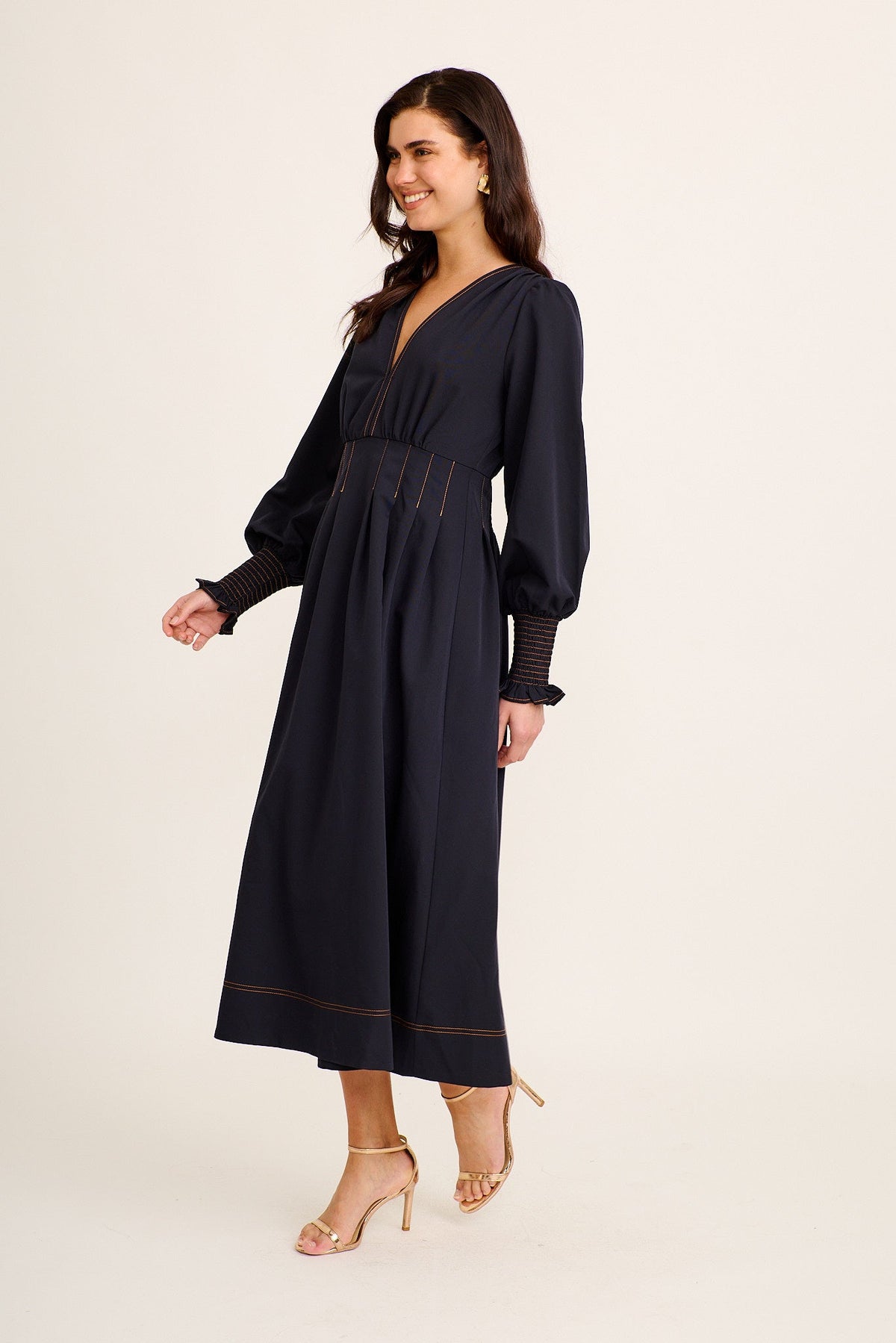 Navy Lunette Maxi Dress