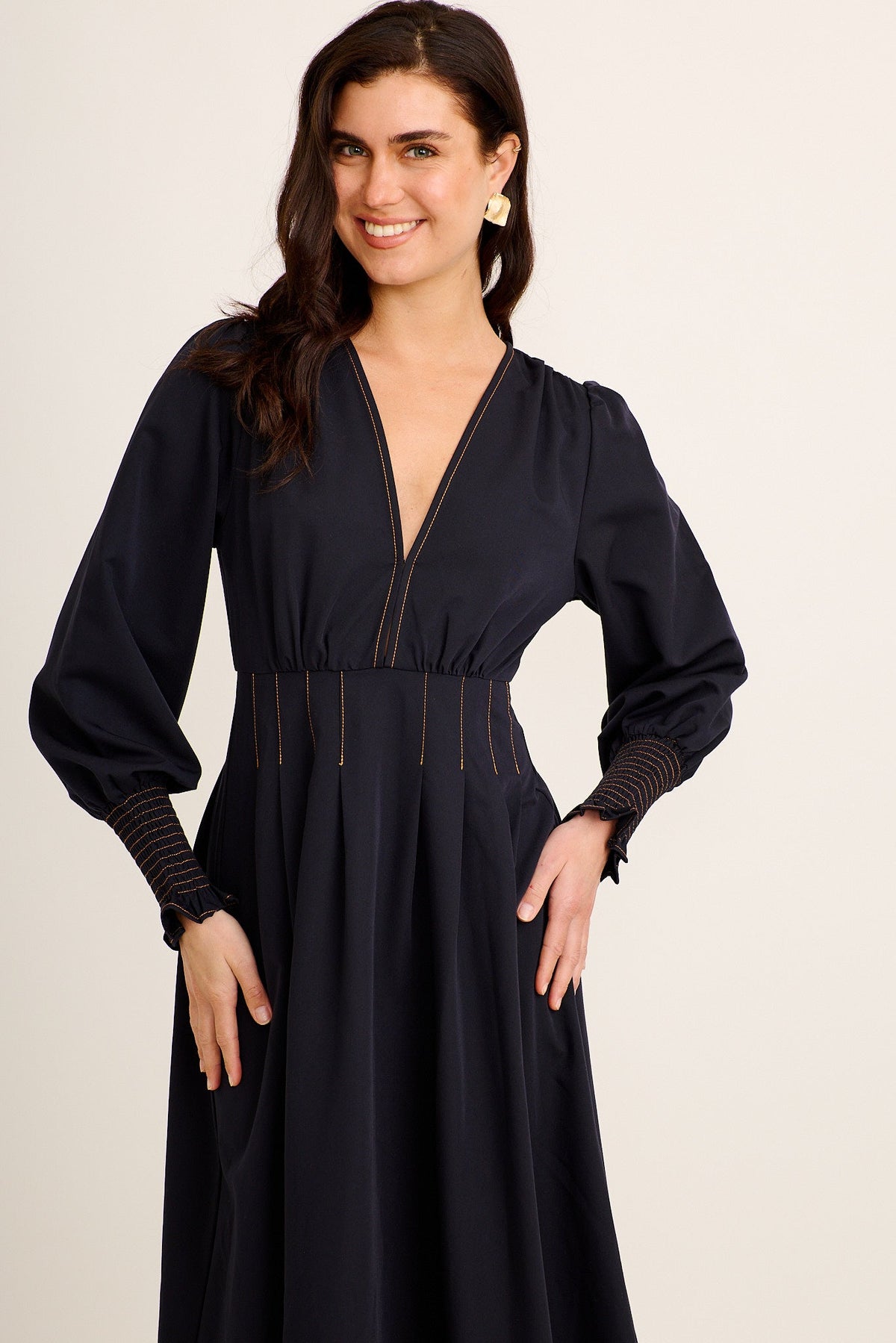 Navy Lunette Maxi Dress