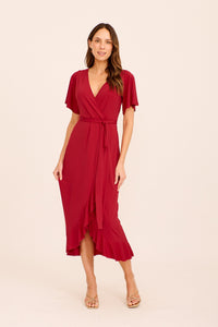 Wine Jersey Maxi Dress