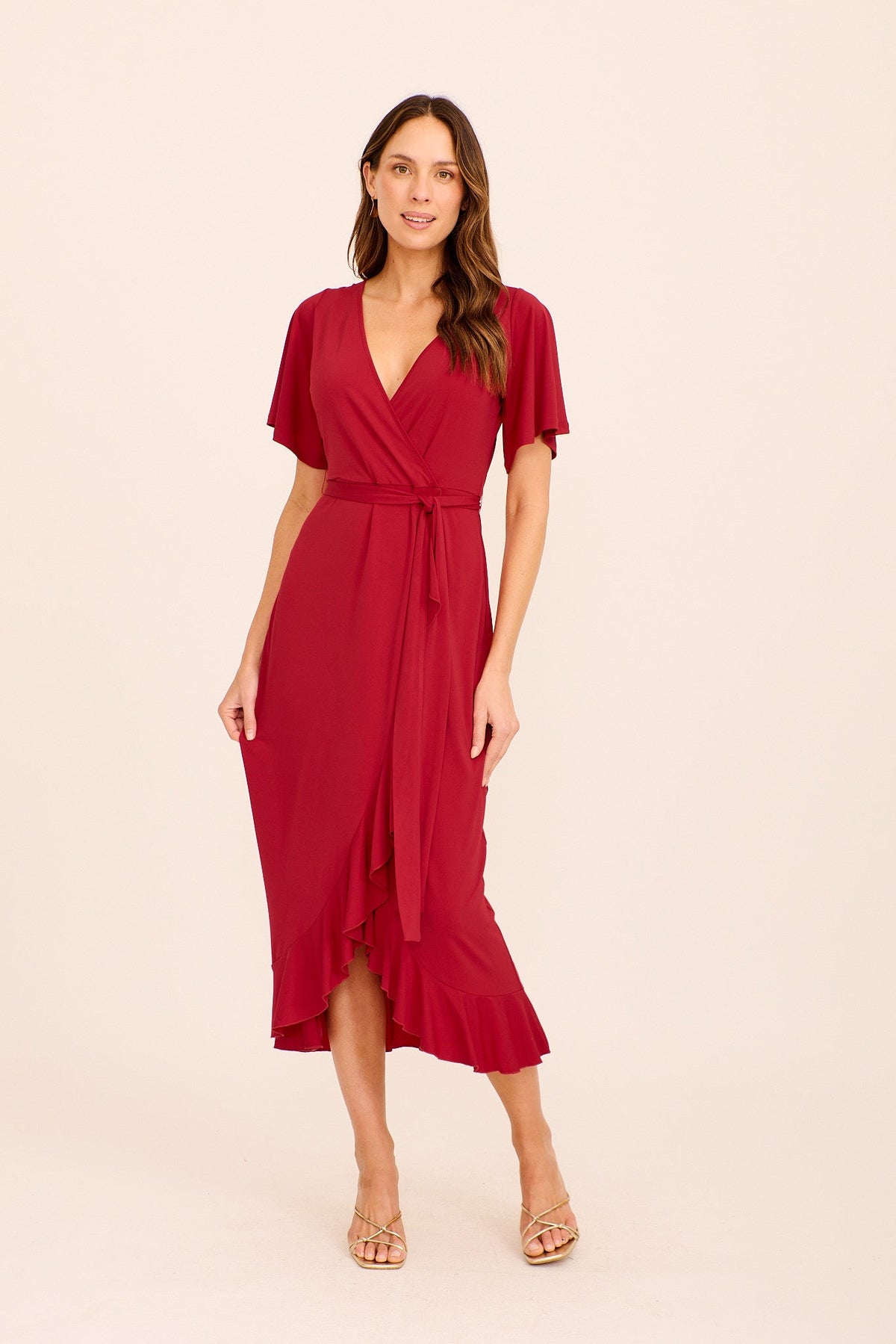 Wine Jersey Maxi Dress