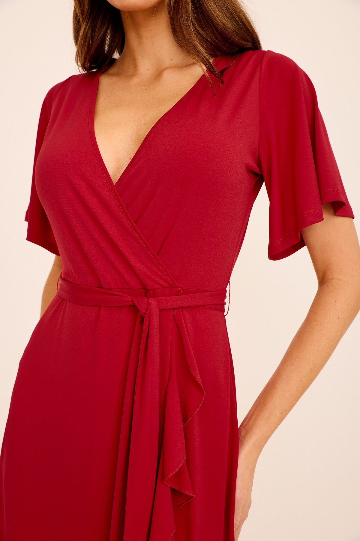 Wine Jersey Maxi Dress