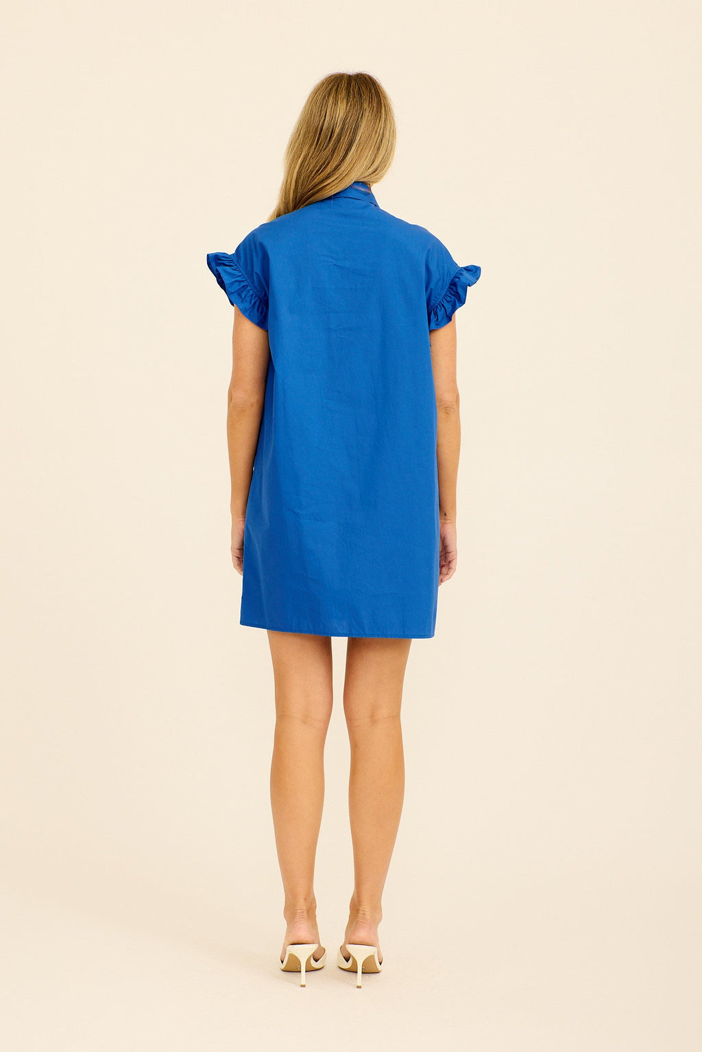 Cobalt Blue Cotton Smock Dress
