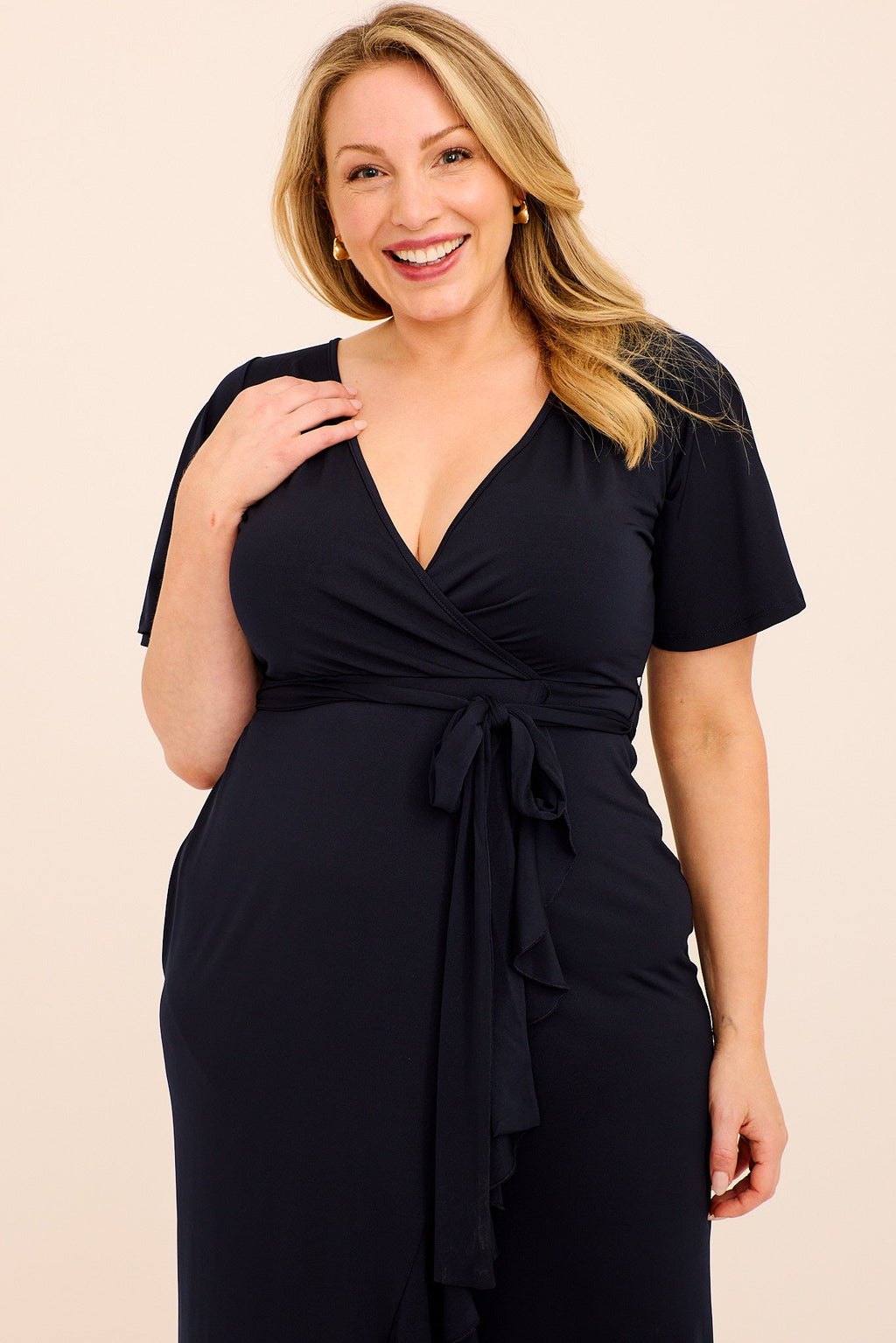 Navy Jersey Maxi Dress
