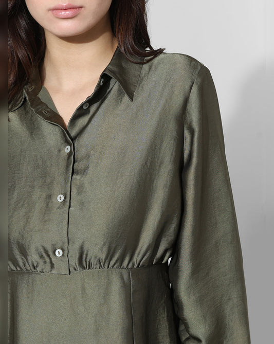 Emerald Green Shirt Dress