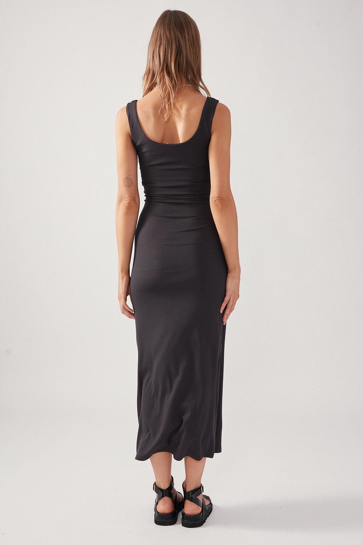 Sleeveless Charcoal Maxi Dress