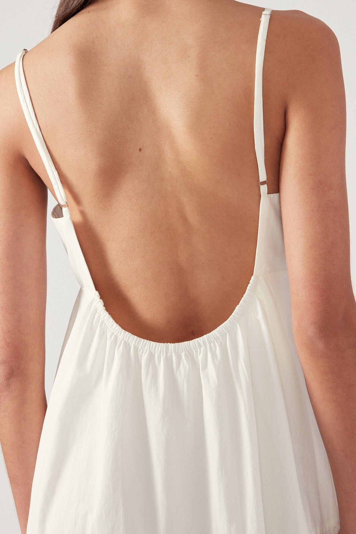 White Tiered Open Back Midi Dress