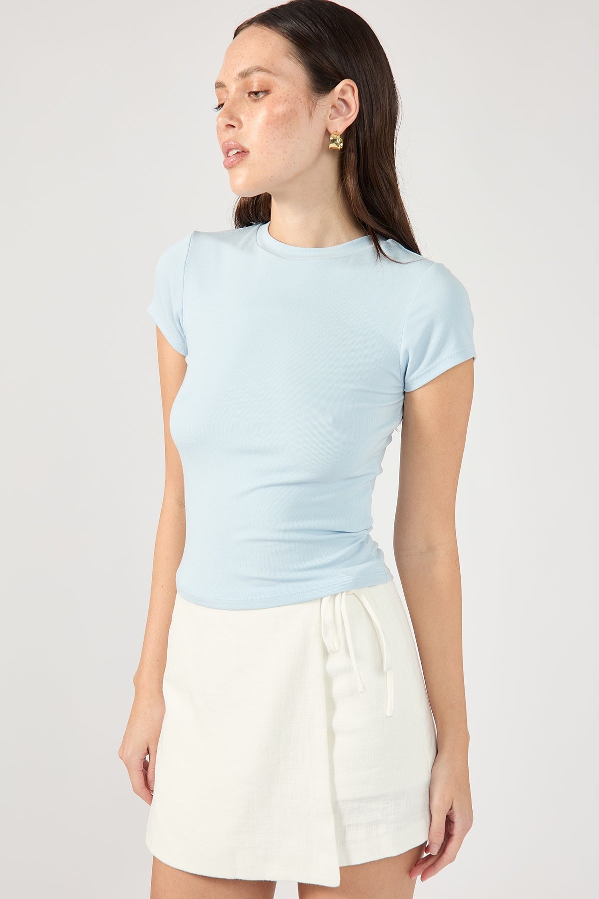 Sky Blue Cap Sleeve Tee