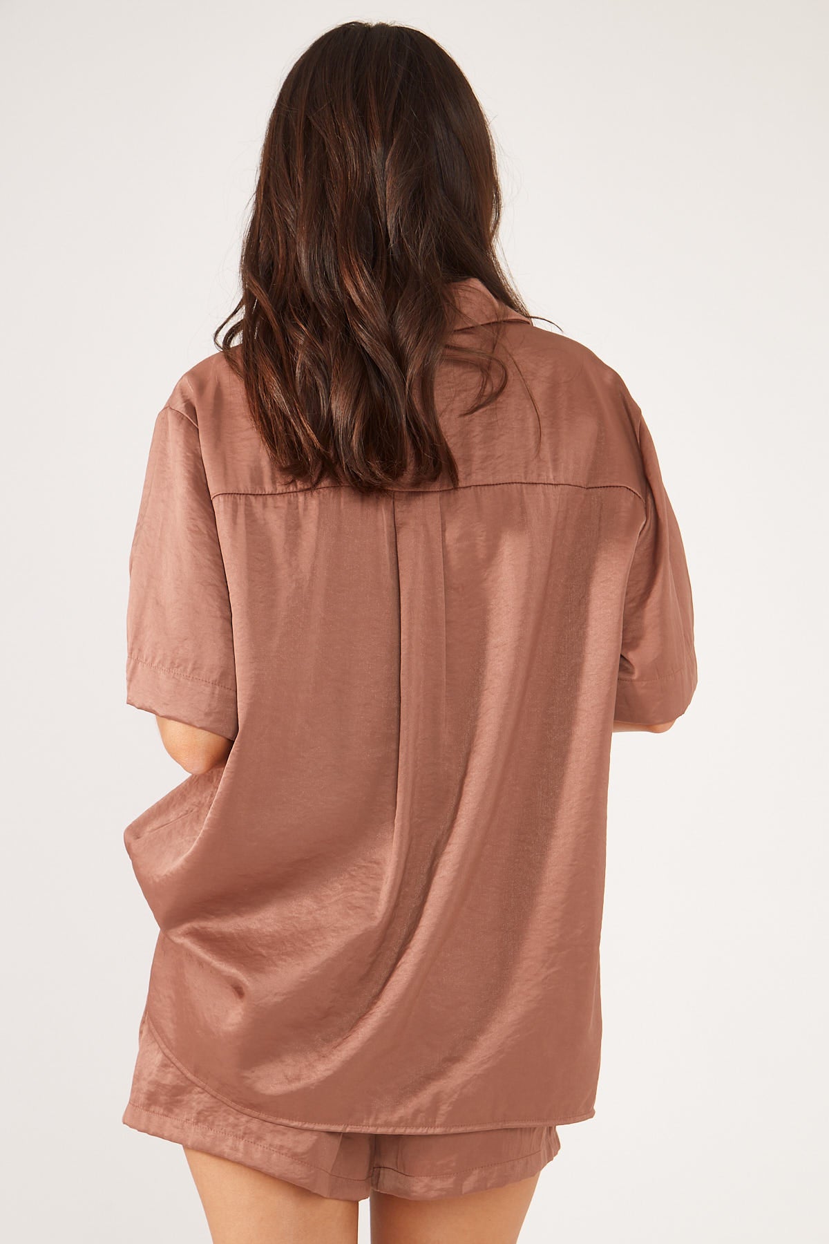 Brown Rico Shirt with Short Sleeves