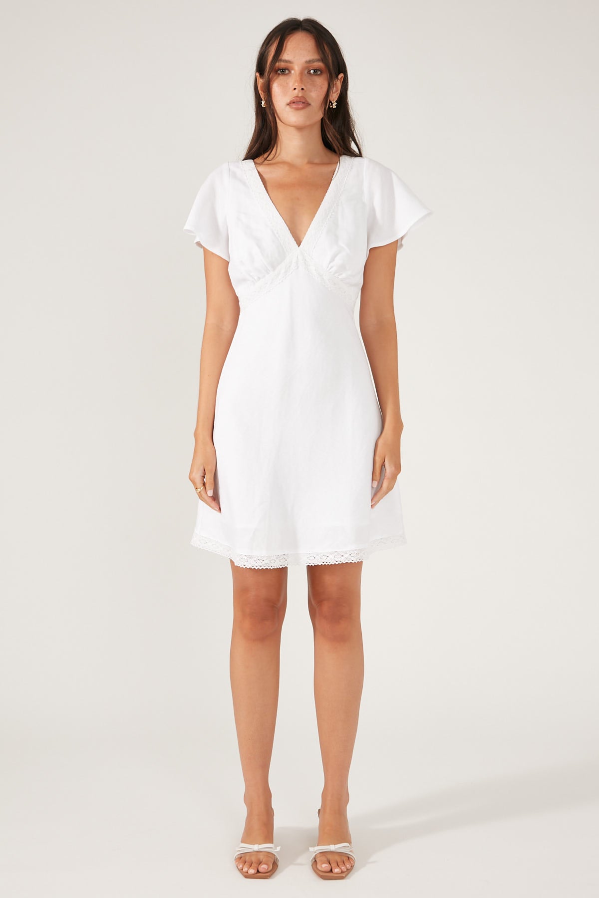 White Linen Mini Dress