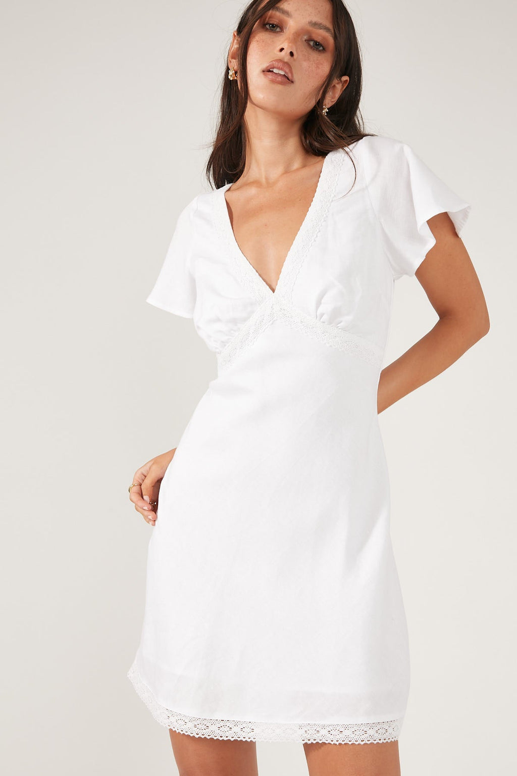 White Linen Mini Dress