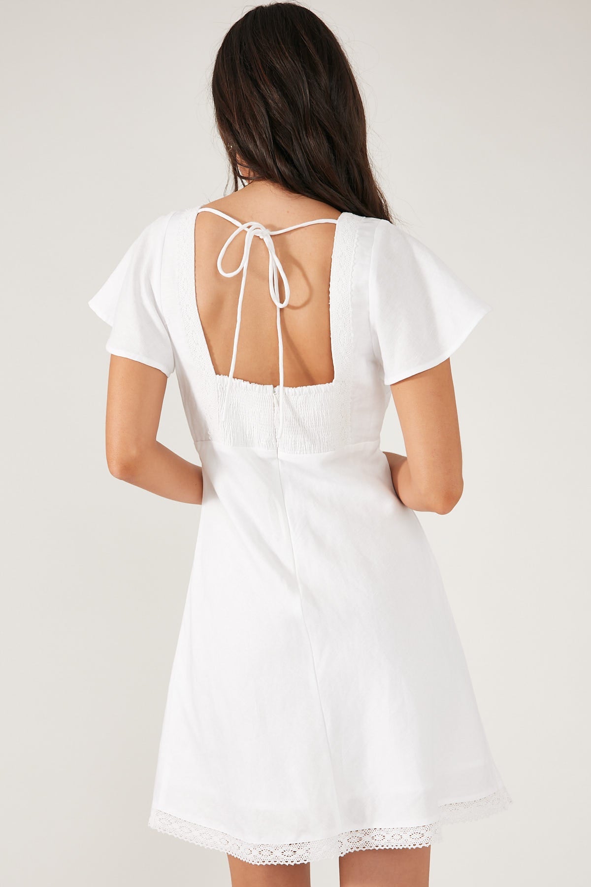 White Linen Mini Dress