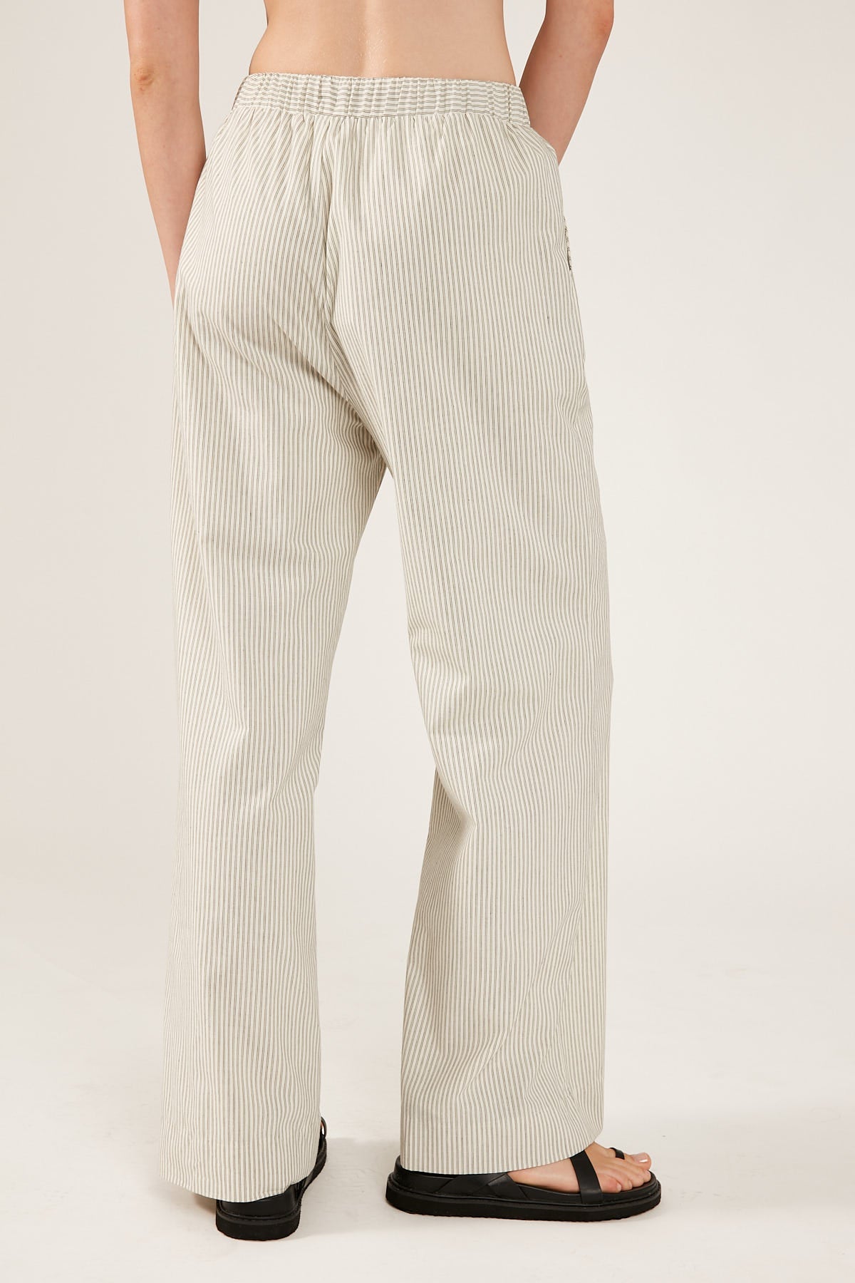 White Stripe Drawcord Trousers