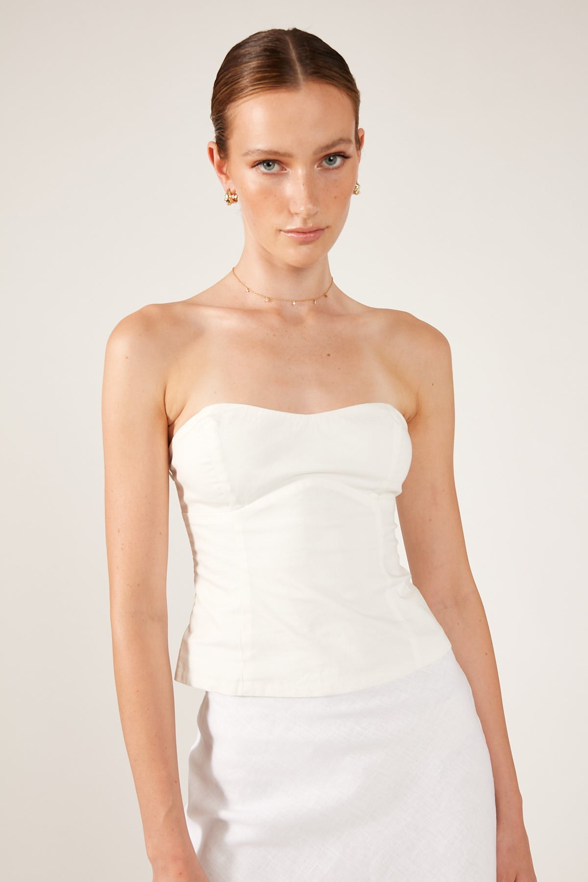 Sofia White Strapless Top