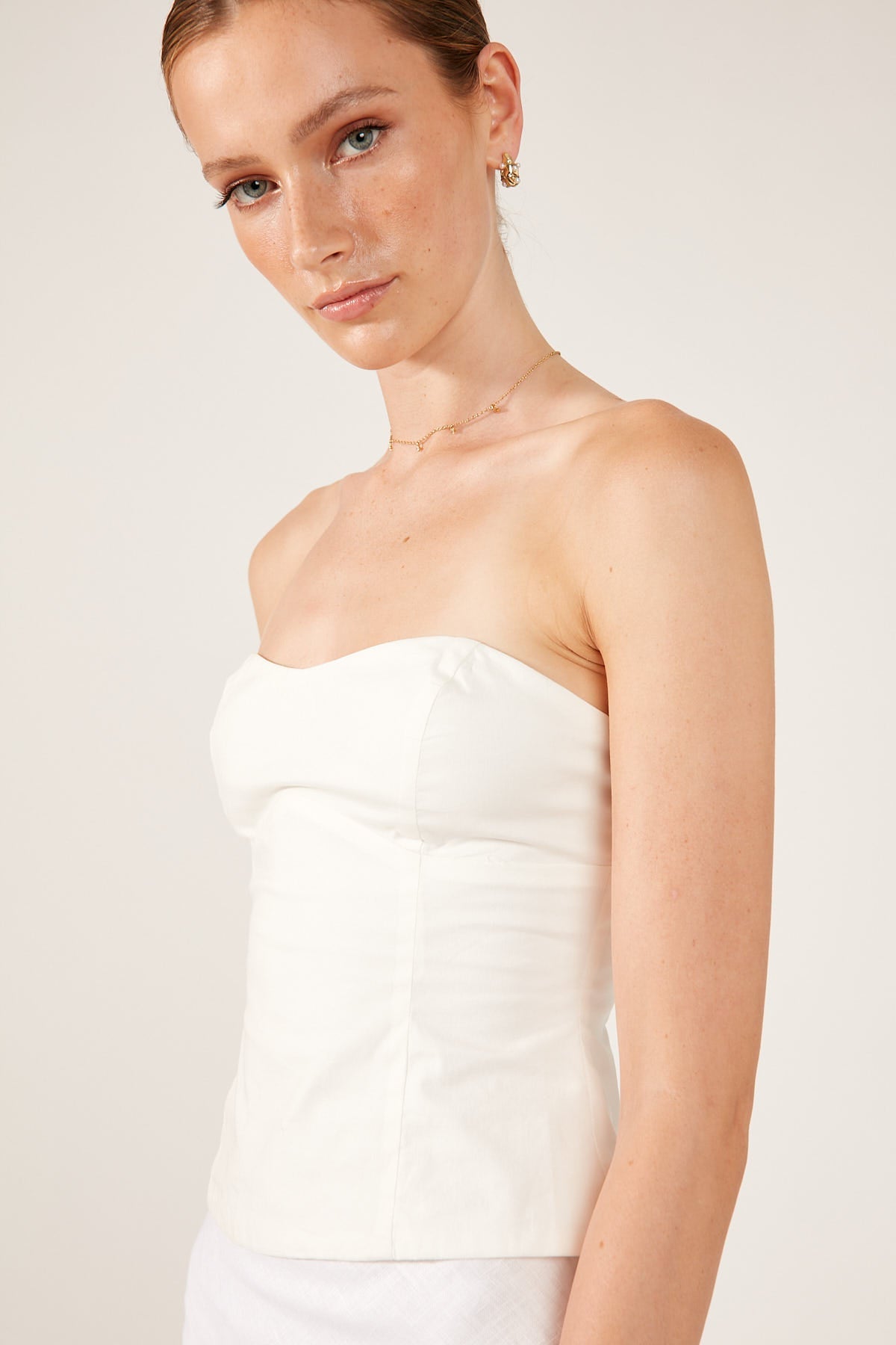 Sofia White Strapless Top