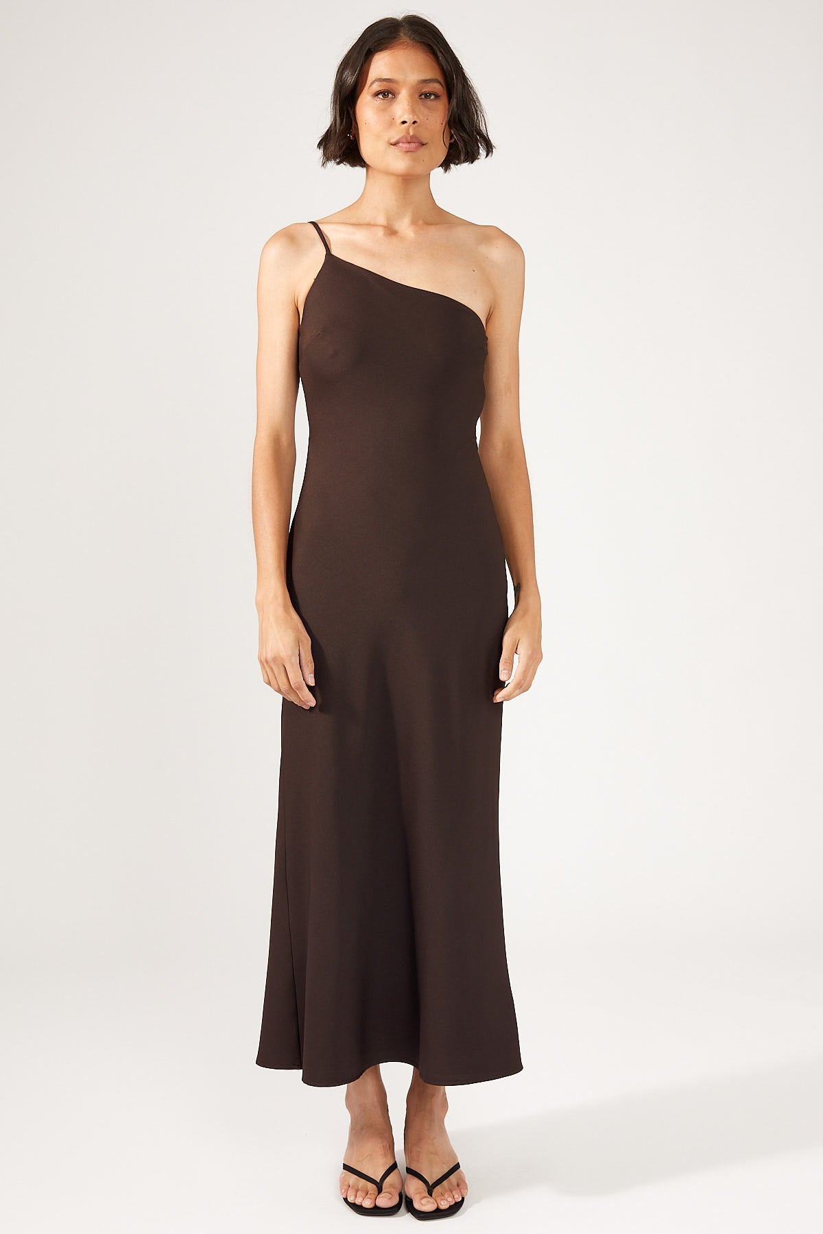 Brown Asymmetrical Evening Dress