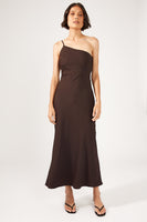 Brown Asymmetrical Evening Dress