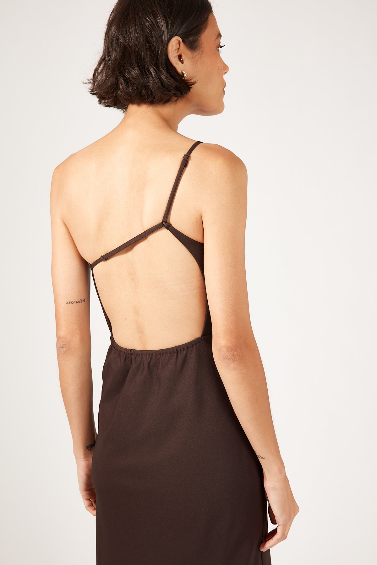 Brown Asymmetrical Evening Dress
