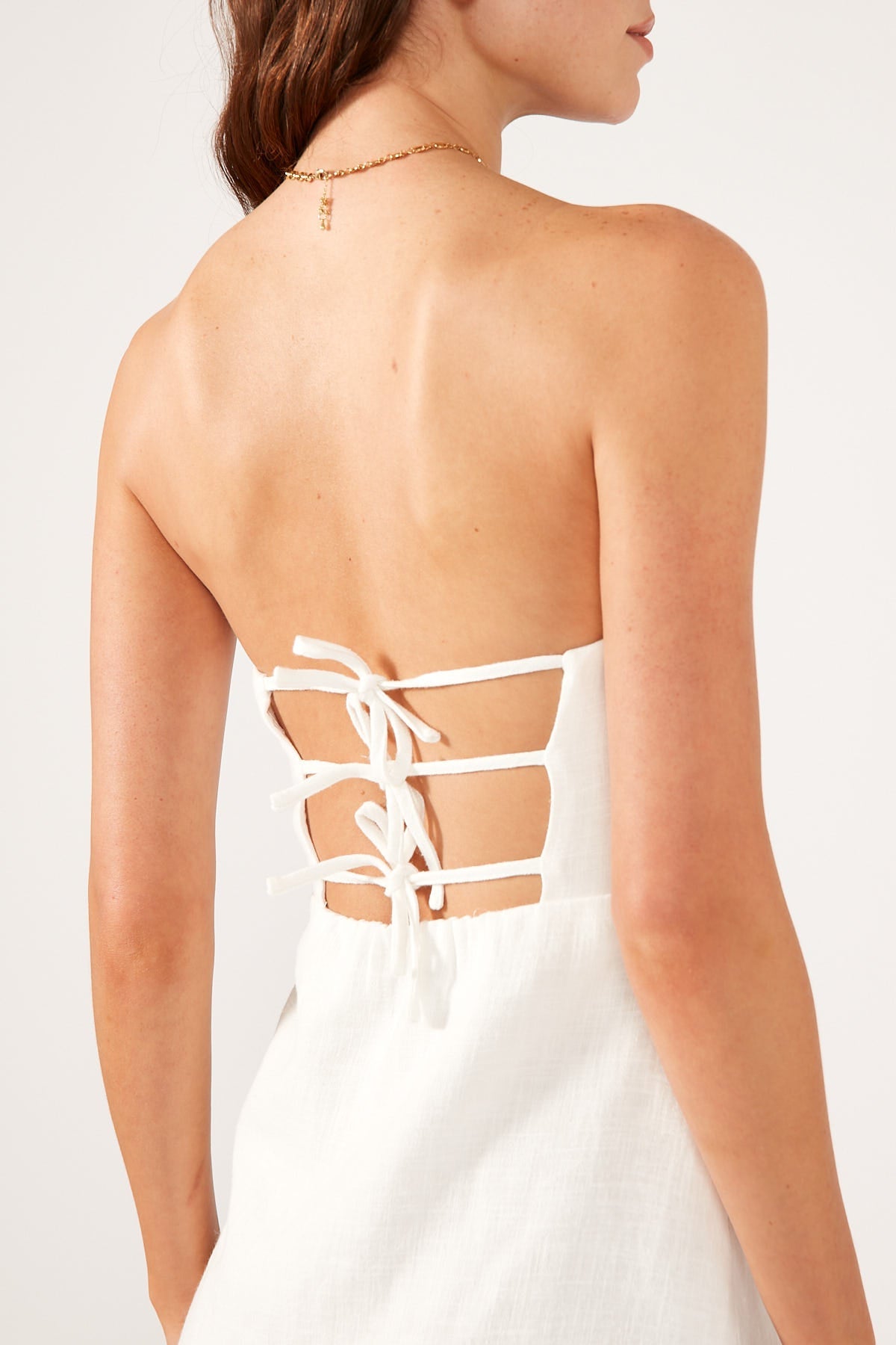 White Strapless Mini Dress