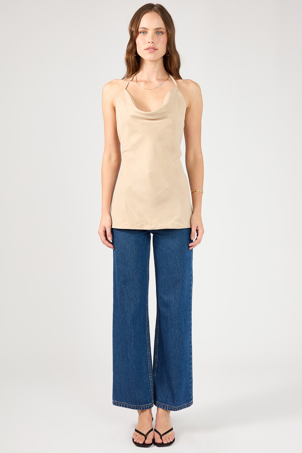 Longline Tie-Back Cupro Top