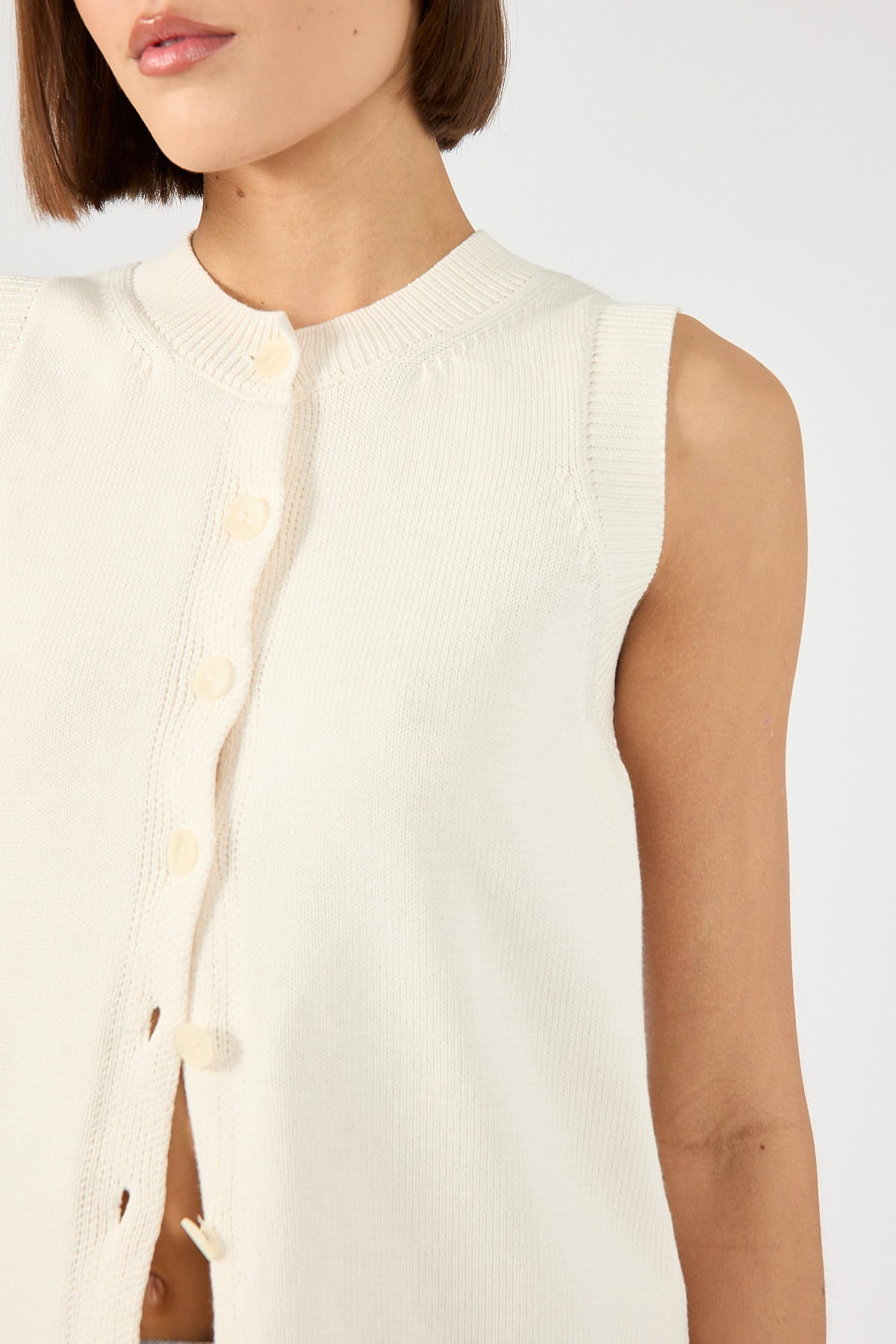 Connie Button-Up Sleeveless Vest