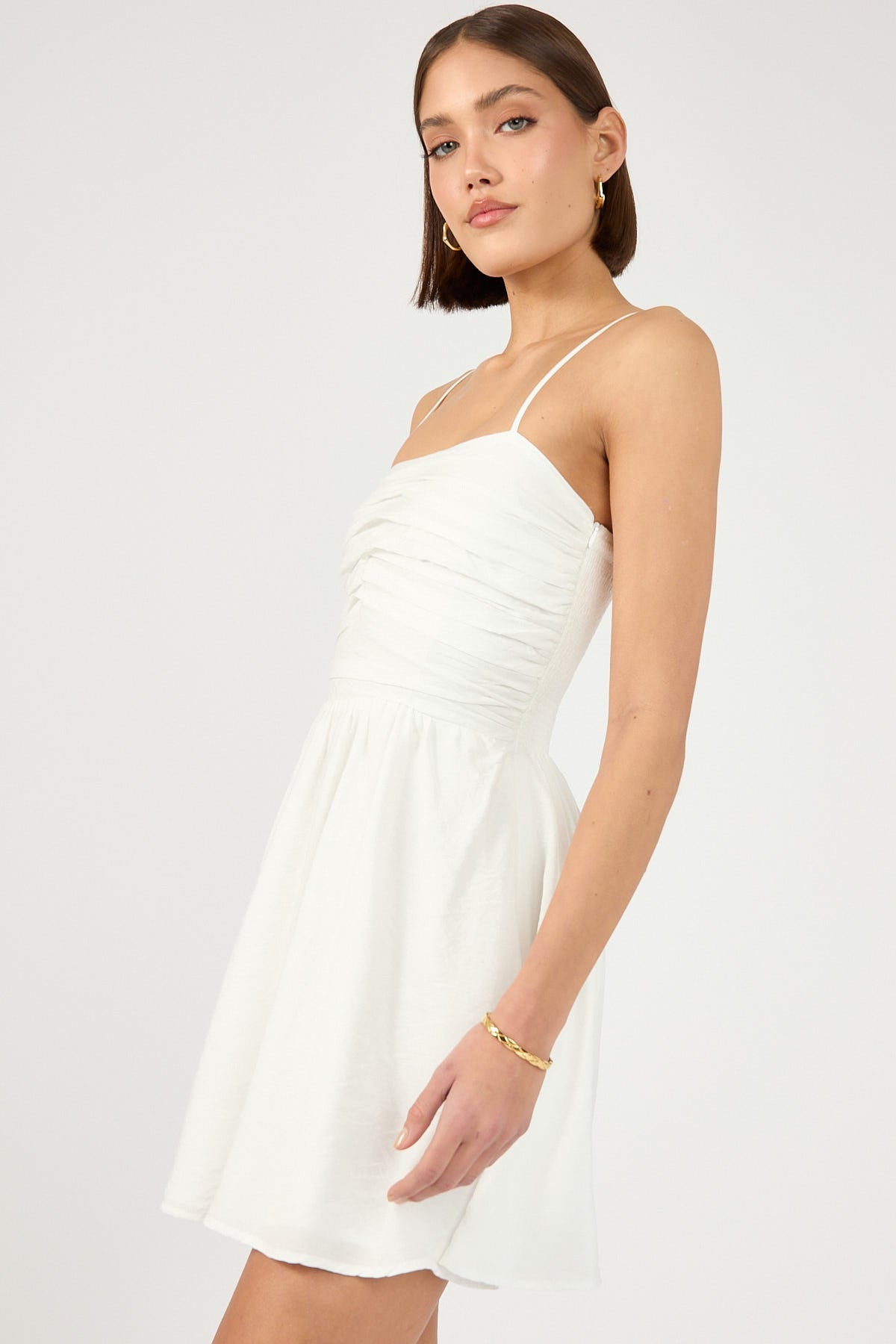 White Sea Breeze Mini Dress