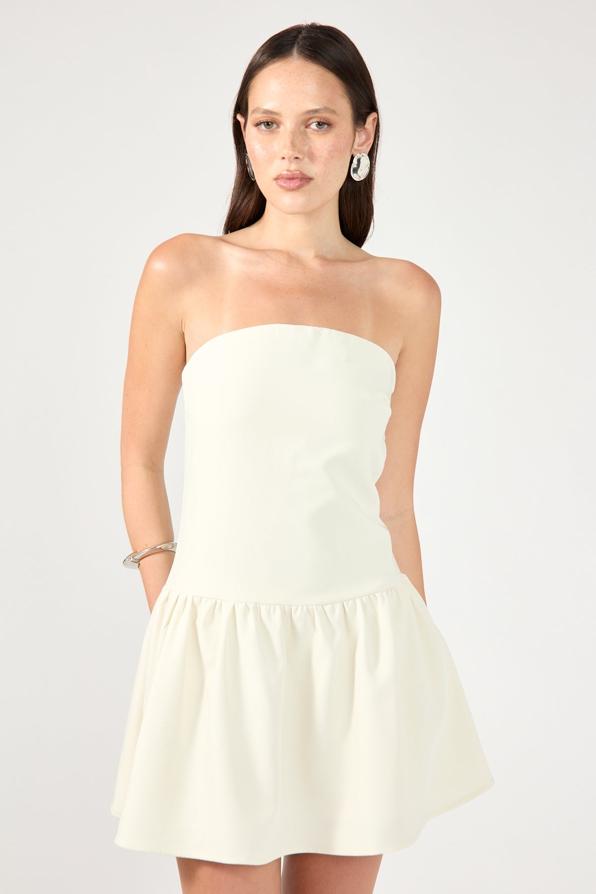 Strapless Mini Dress - Cream