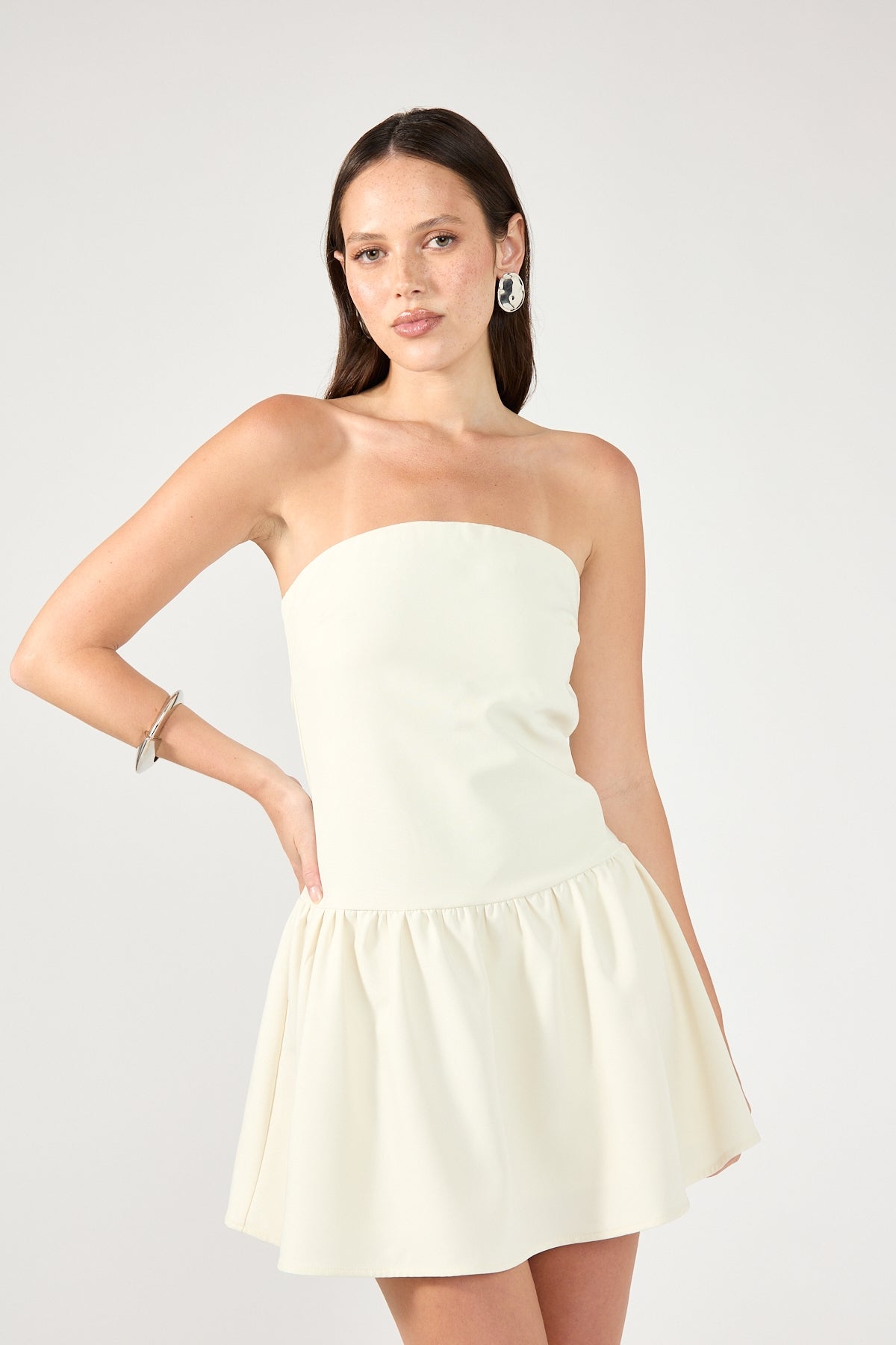 Strapless Mini Dress - Cream