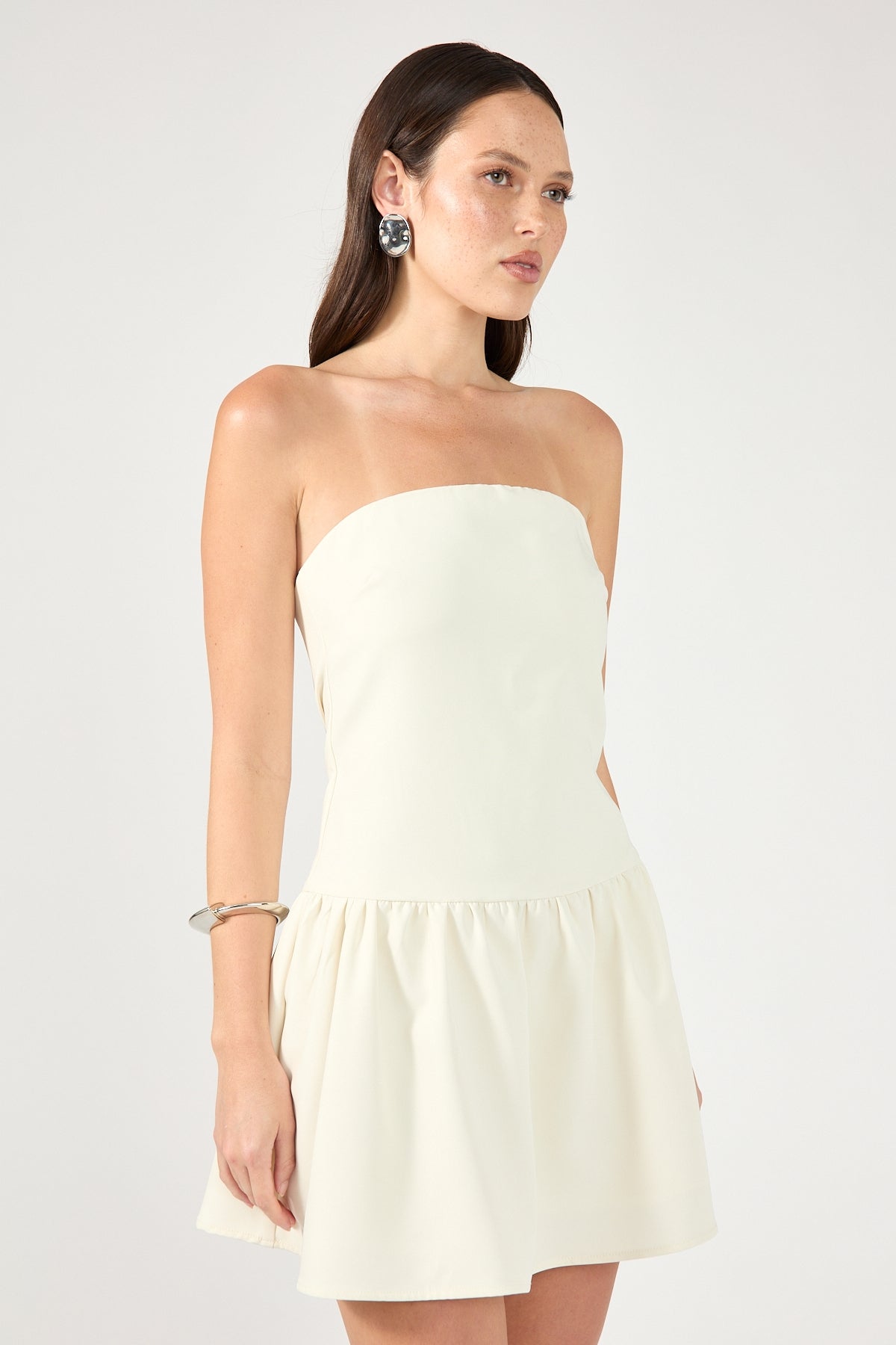 Strapless Mini Dress - Cream