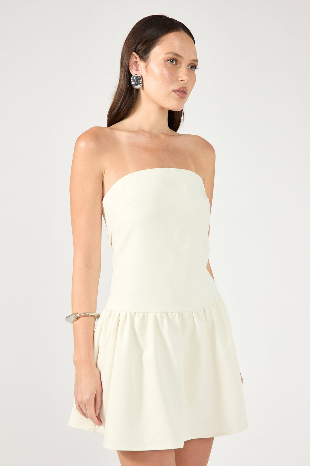 Strapless Mini Dress - Cream