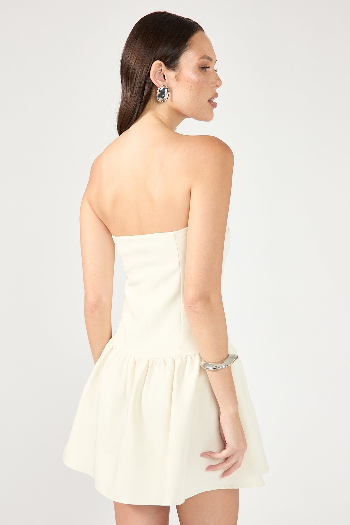 Strapless Mini Dress - Cream