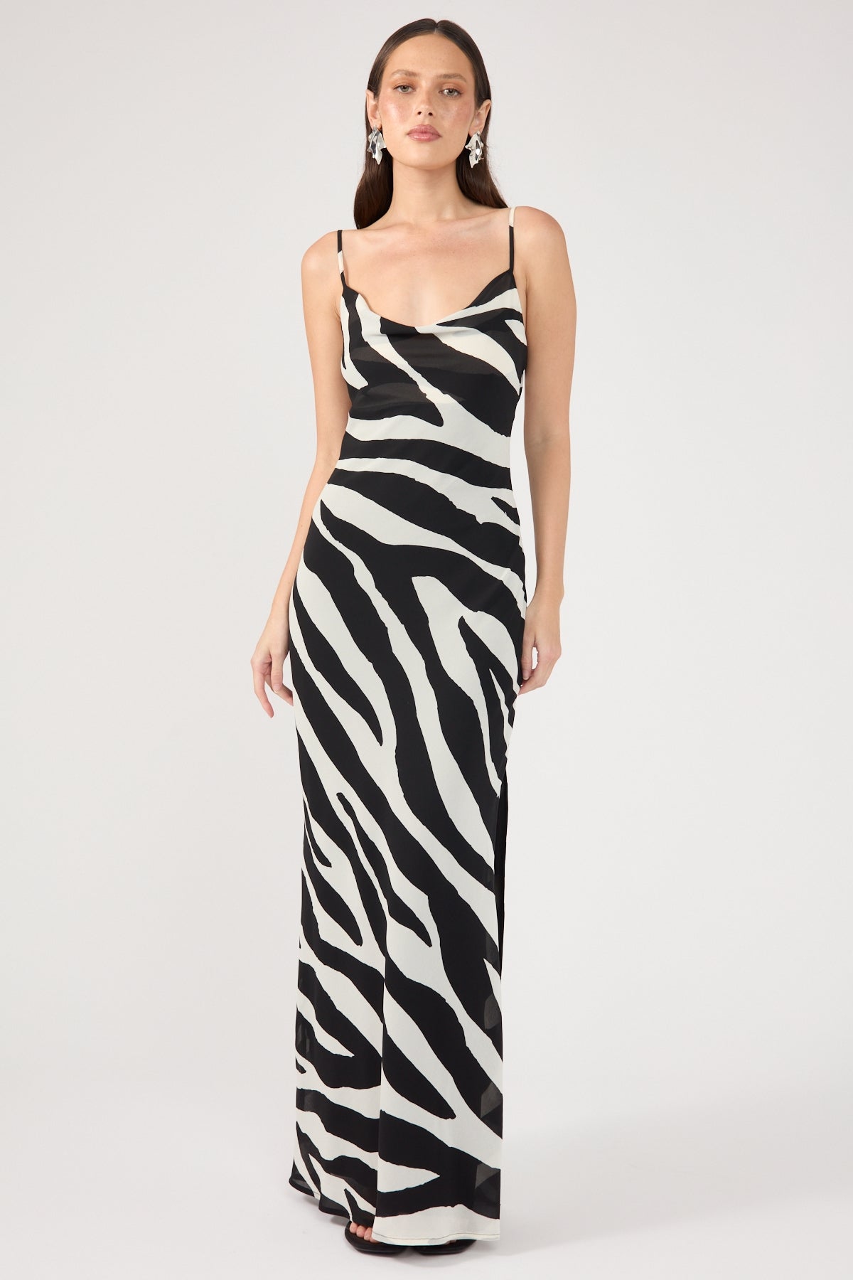 Chiffon Maxi Dress Zebra