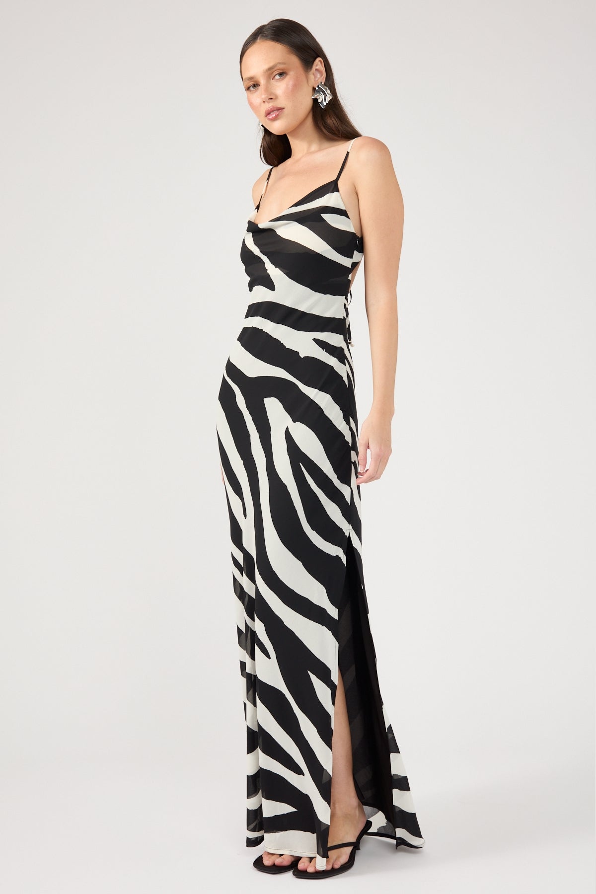 Chiffon Maxi Dress Zebra