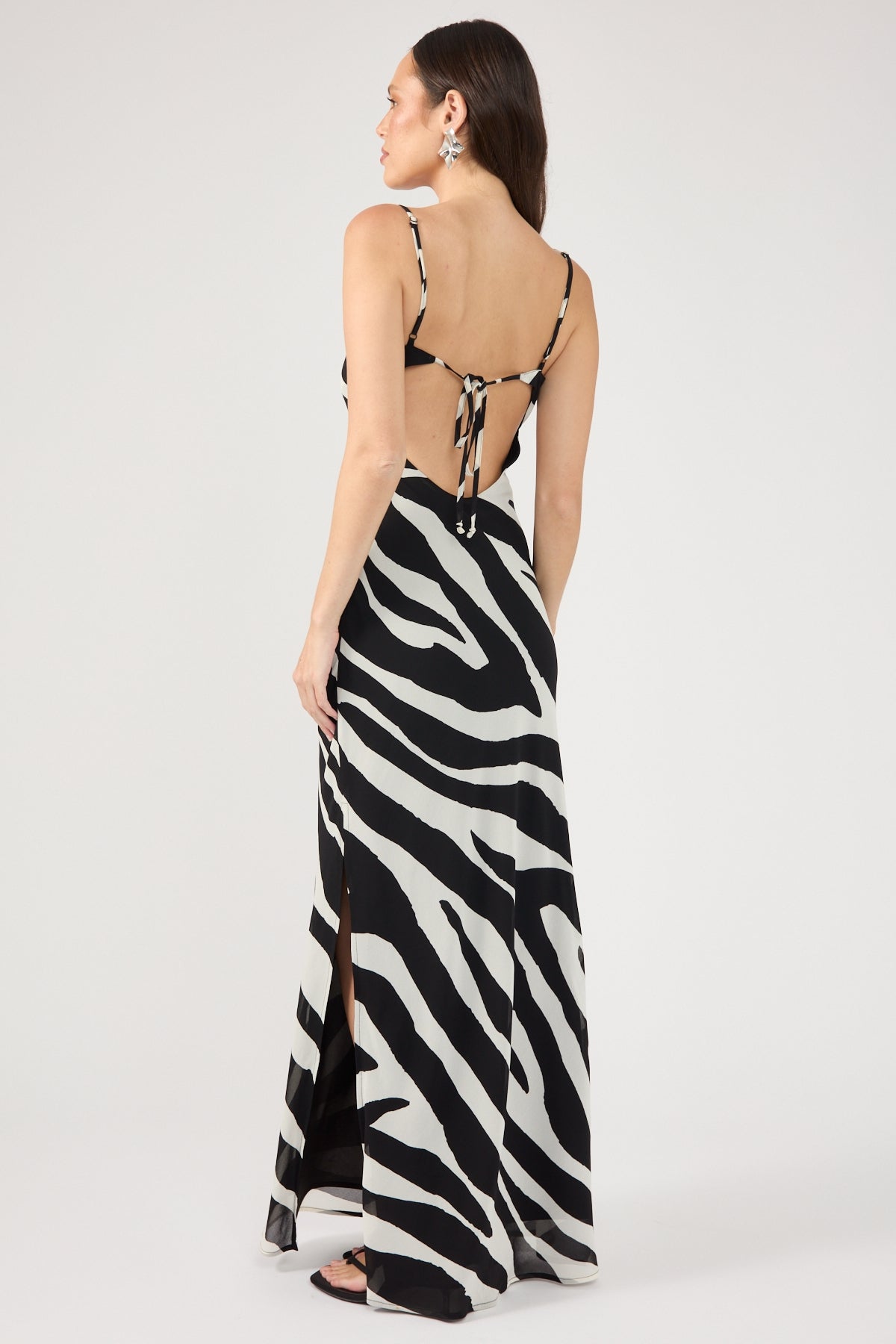 Chiffon Maxi Dress Zebra