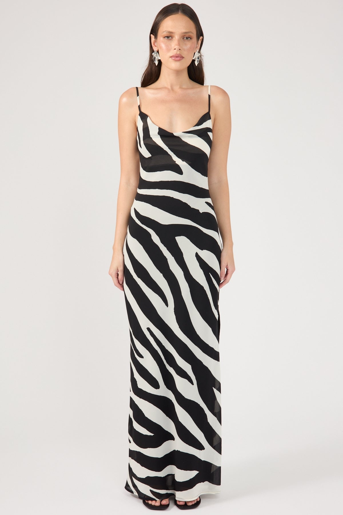 Chiffon Maxi Dress Zebra