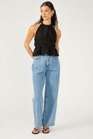 Black Marybelle Halter Open Back Top