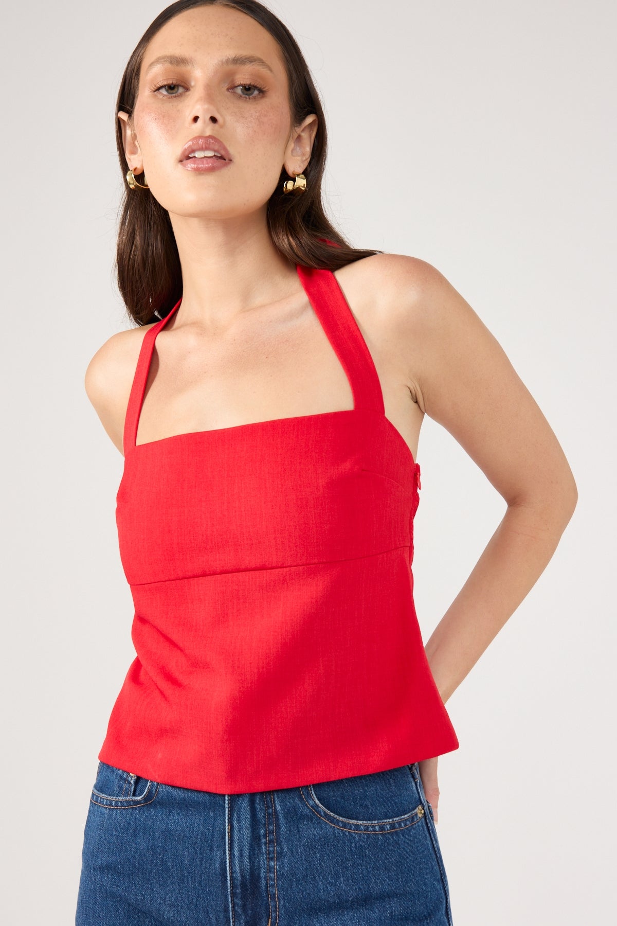 Red Halter Neck Top