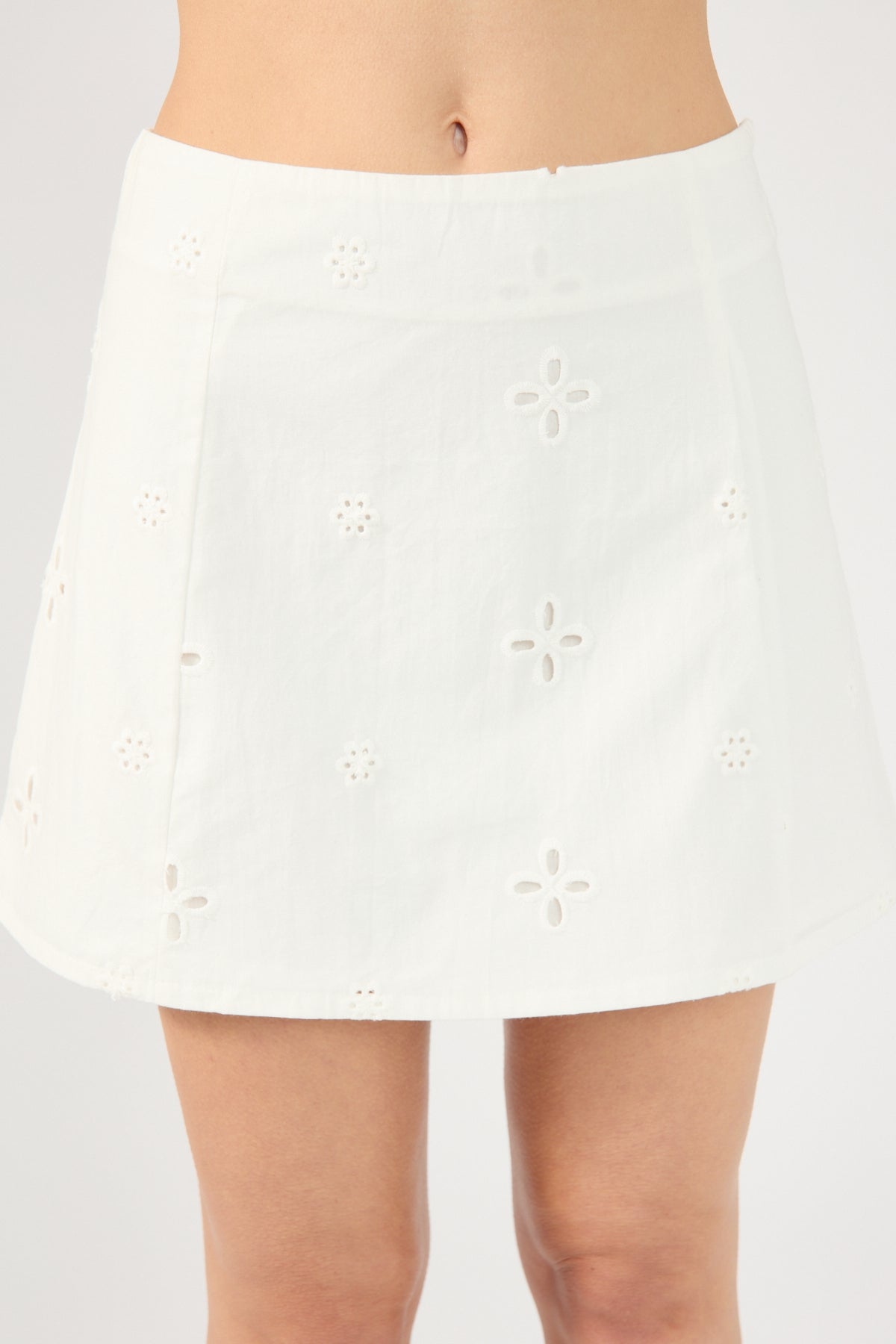 White Jacqueline Broderie Mini Skirt