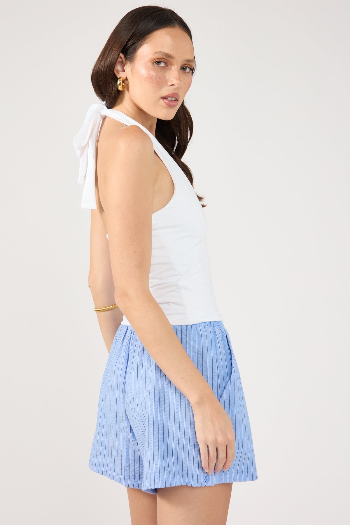 Azure Striped Blue Shorts