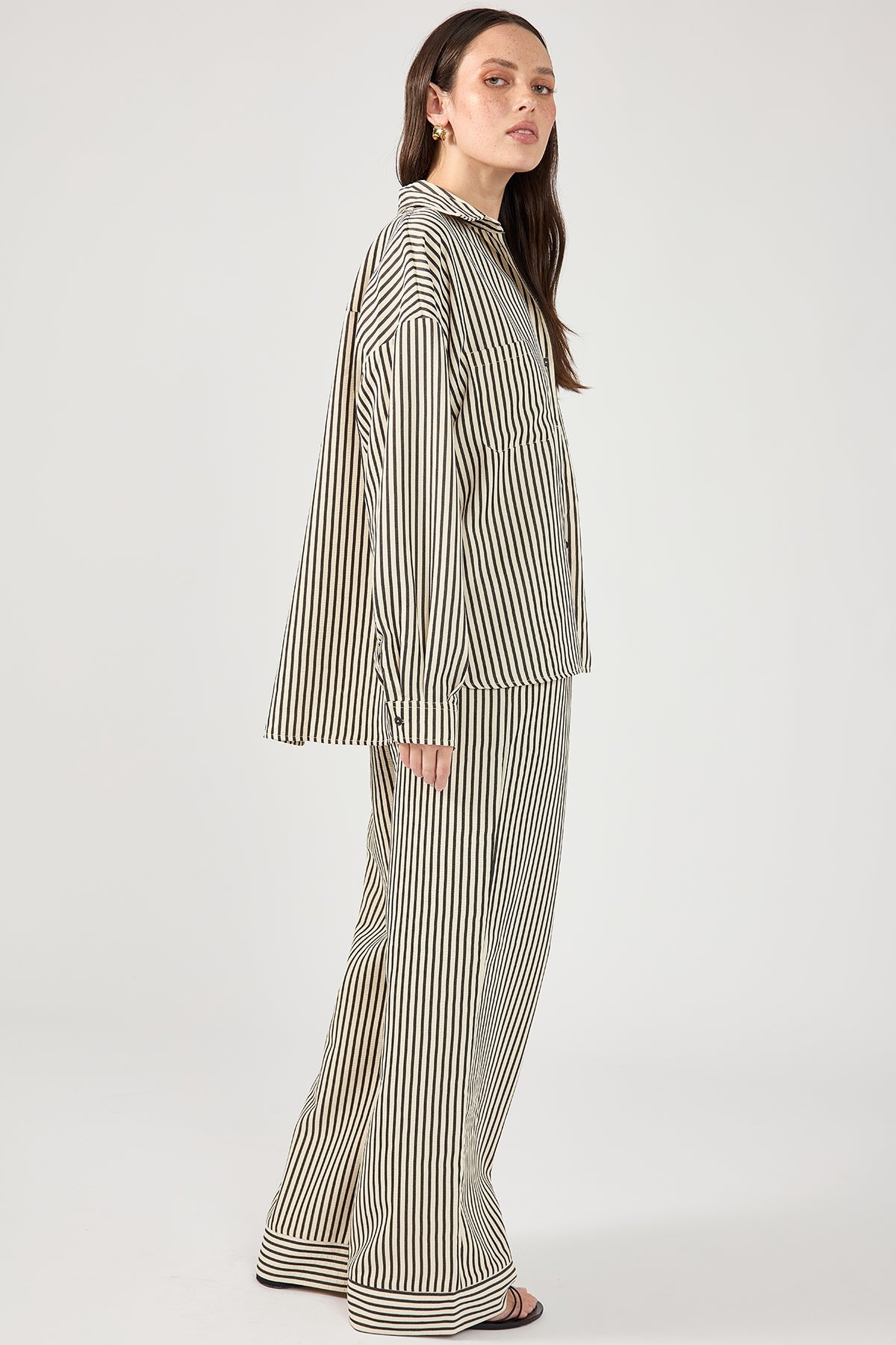 Stripe Straight Leg Pant Black Stripe